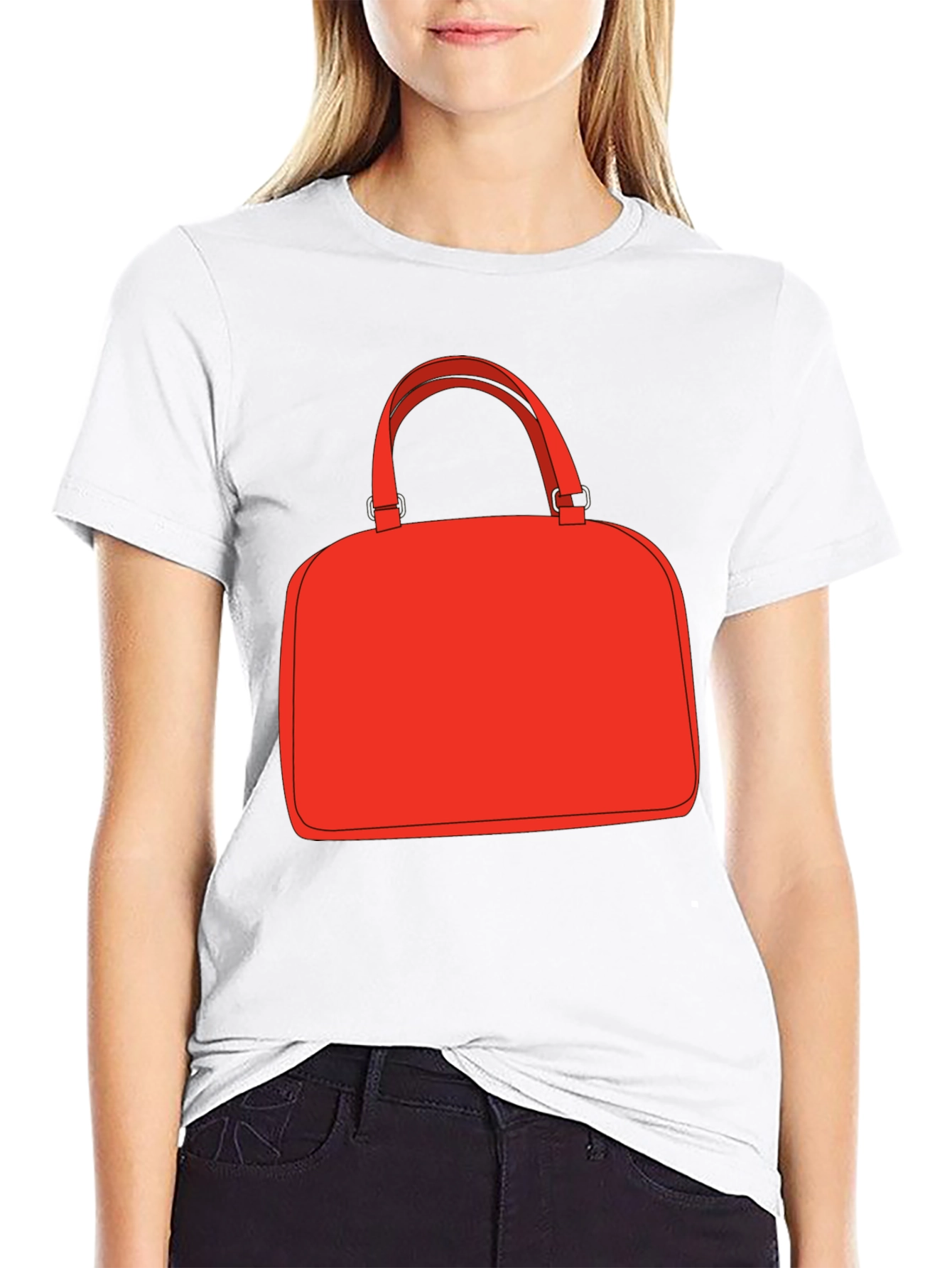 Black Red Bag Graphic Tee - Stylish Black T-Shirt view 9