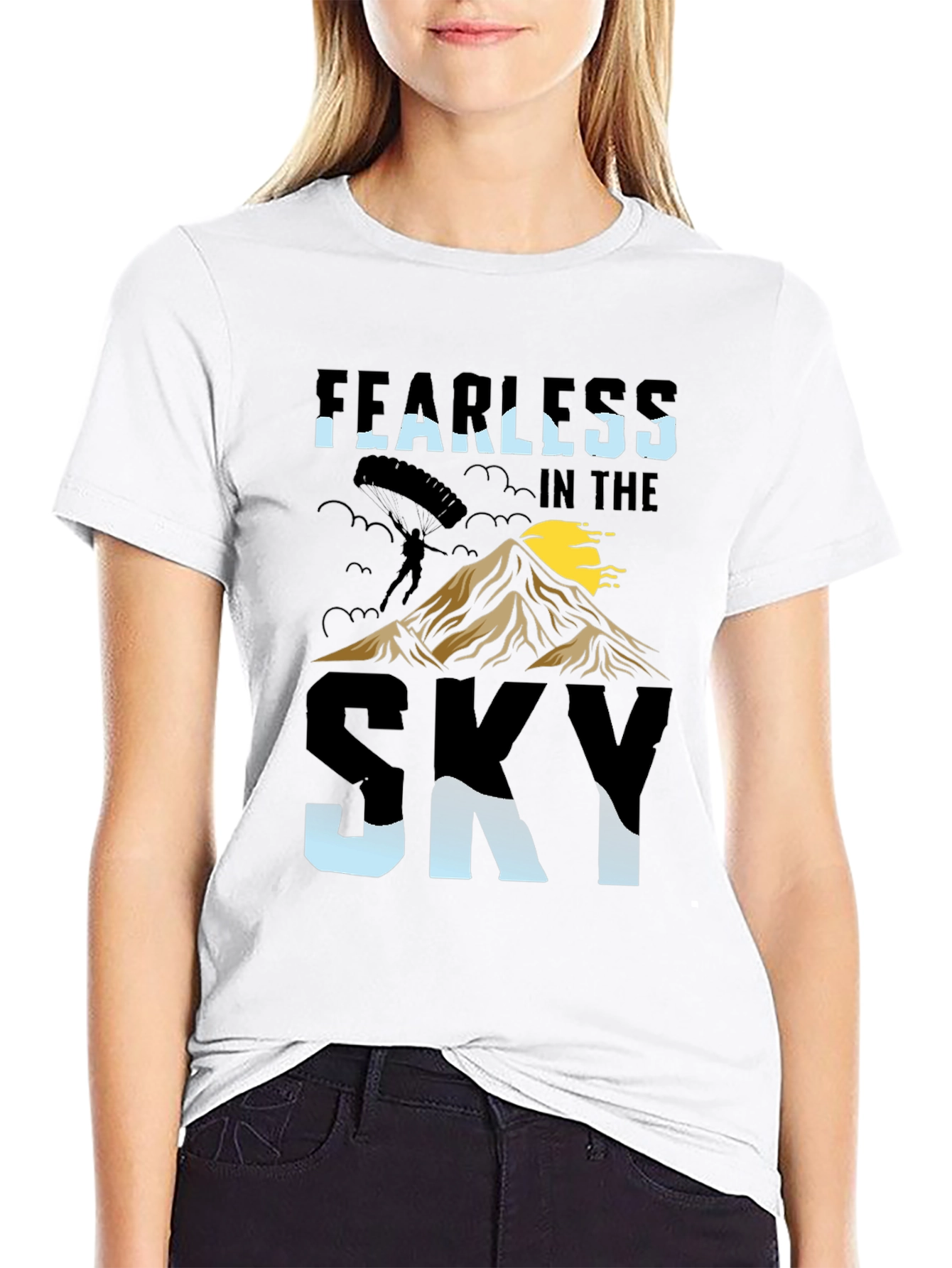 Black Fearless in the Sky T-Shirt view 9