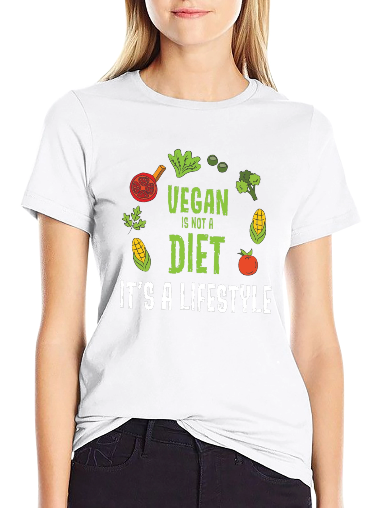 Black Vegan Lifestyle Graphic T-Shirt - Black view 9