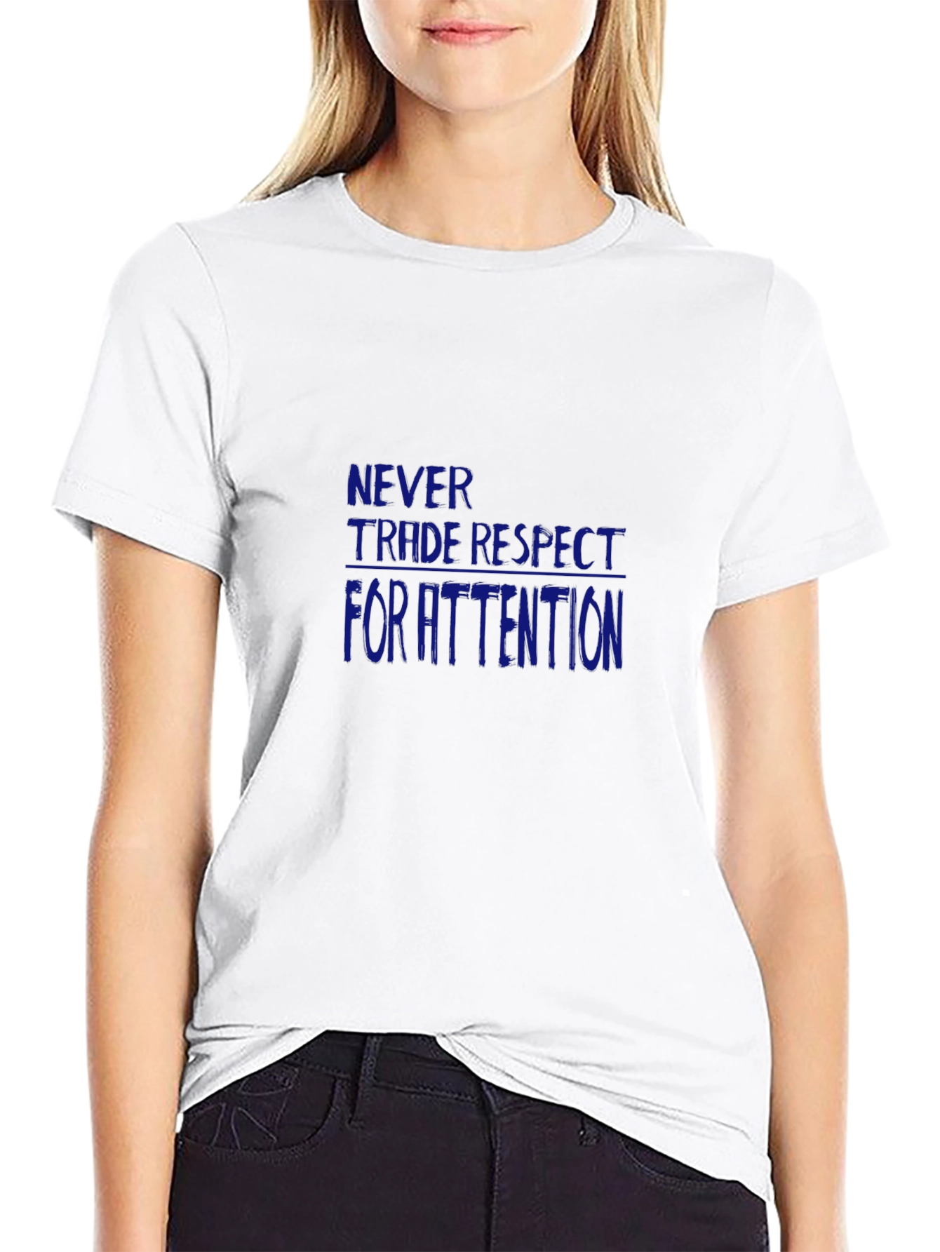 Black Men's Black Tee - Never Trade Respect for Attention view 9