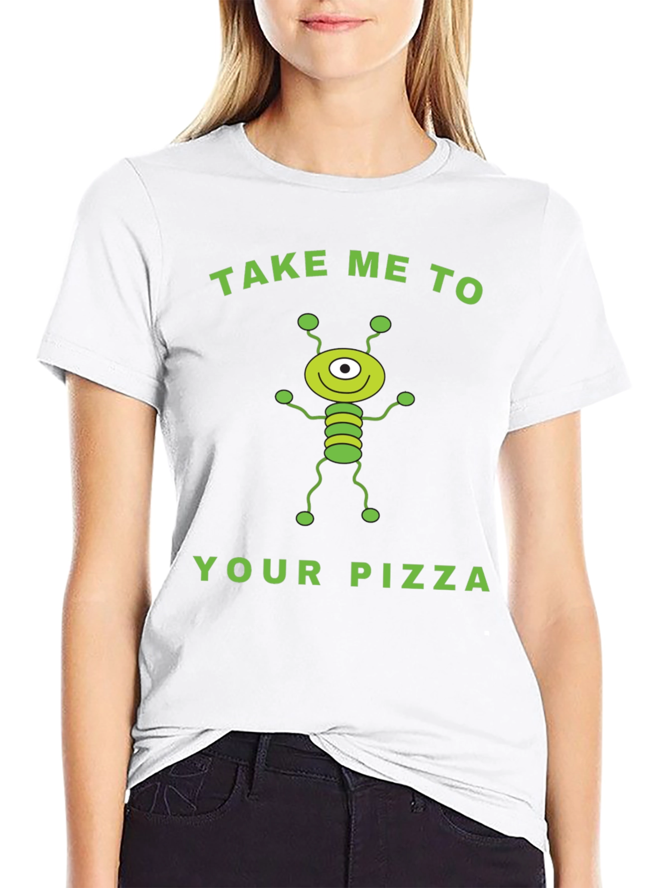 Black Alien Pizza Graphic Tee - Fun & Unique! view 9