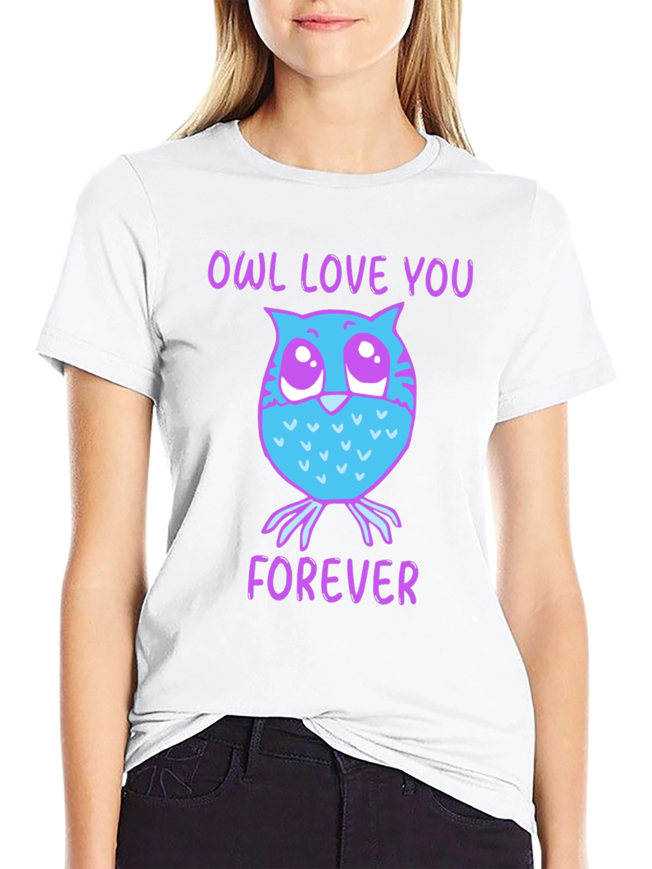 Black Owl Love You Forever Graphic T-Shirt view 9