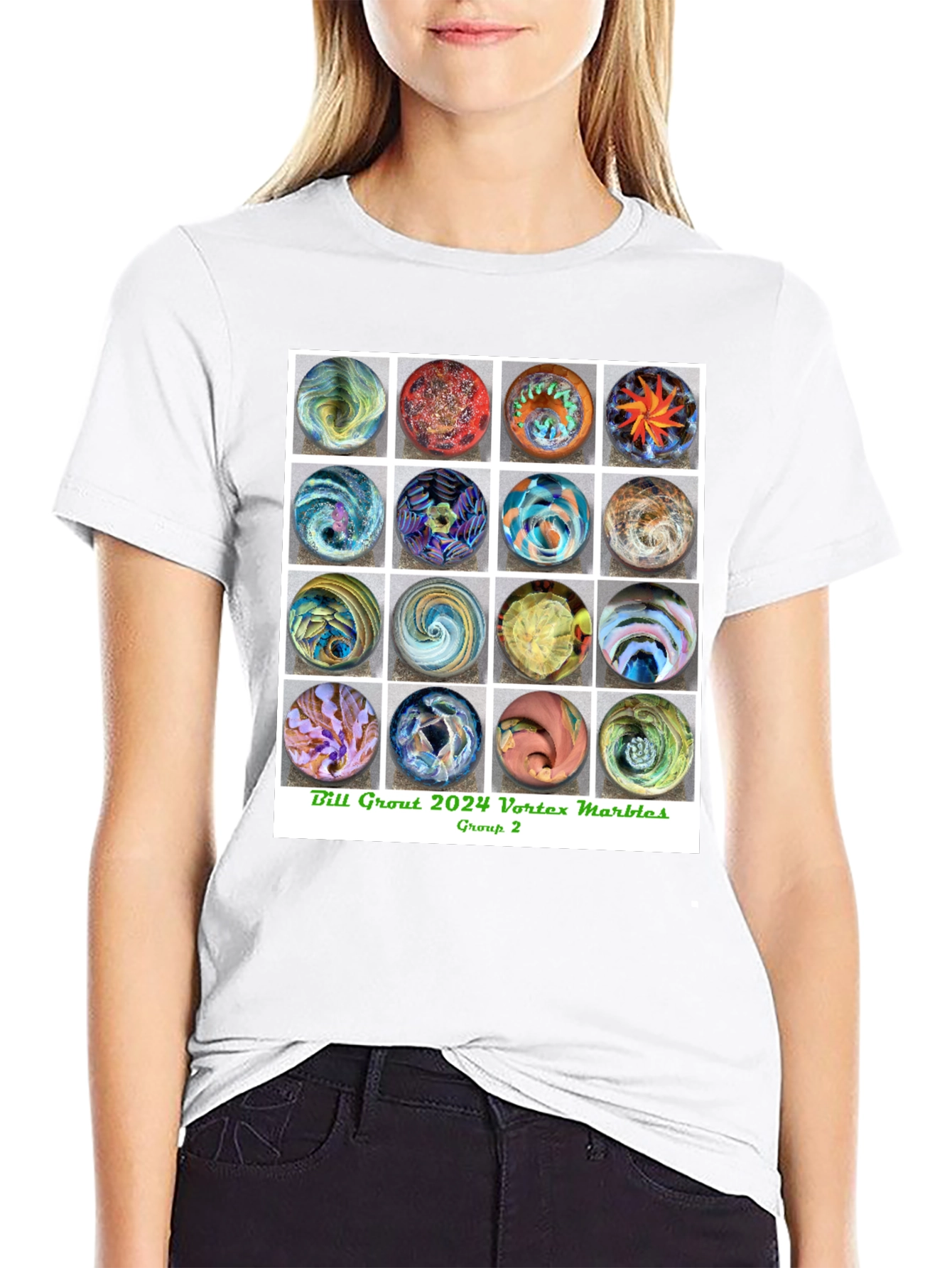 Black Vortex Marbles Graphic T-Shirt view 9