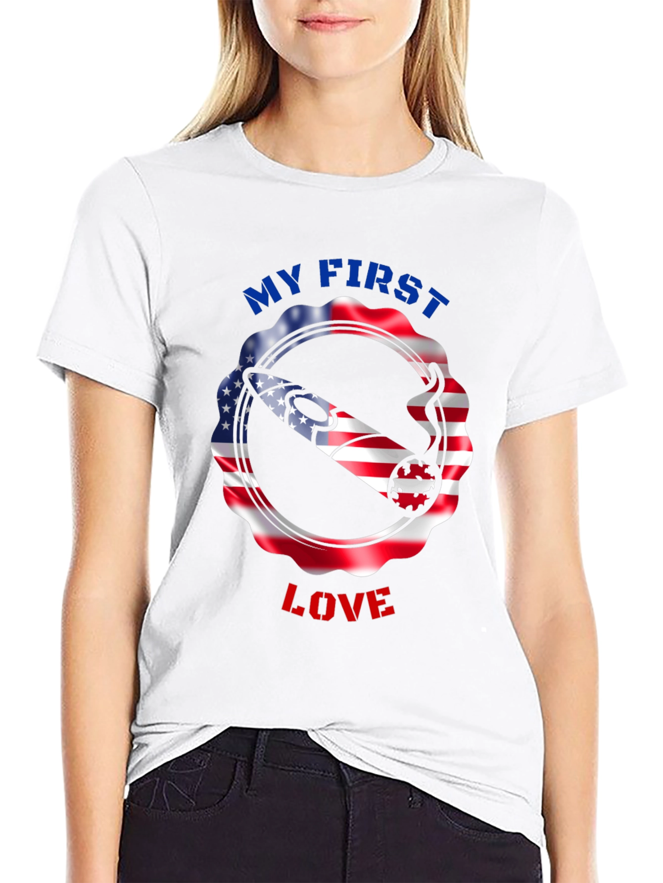 Black My First Love Graphic T-Shirt view 9