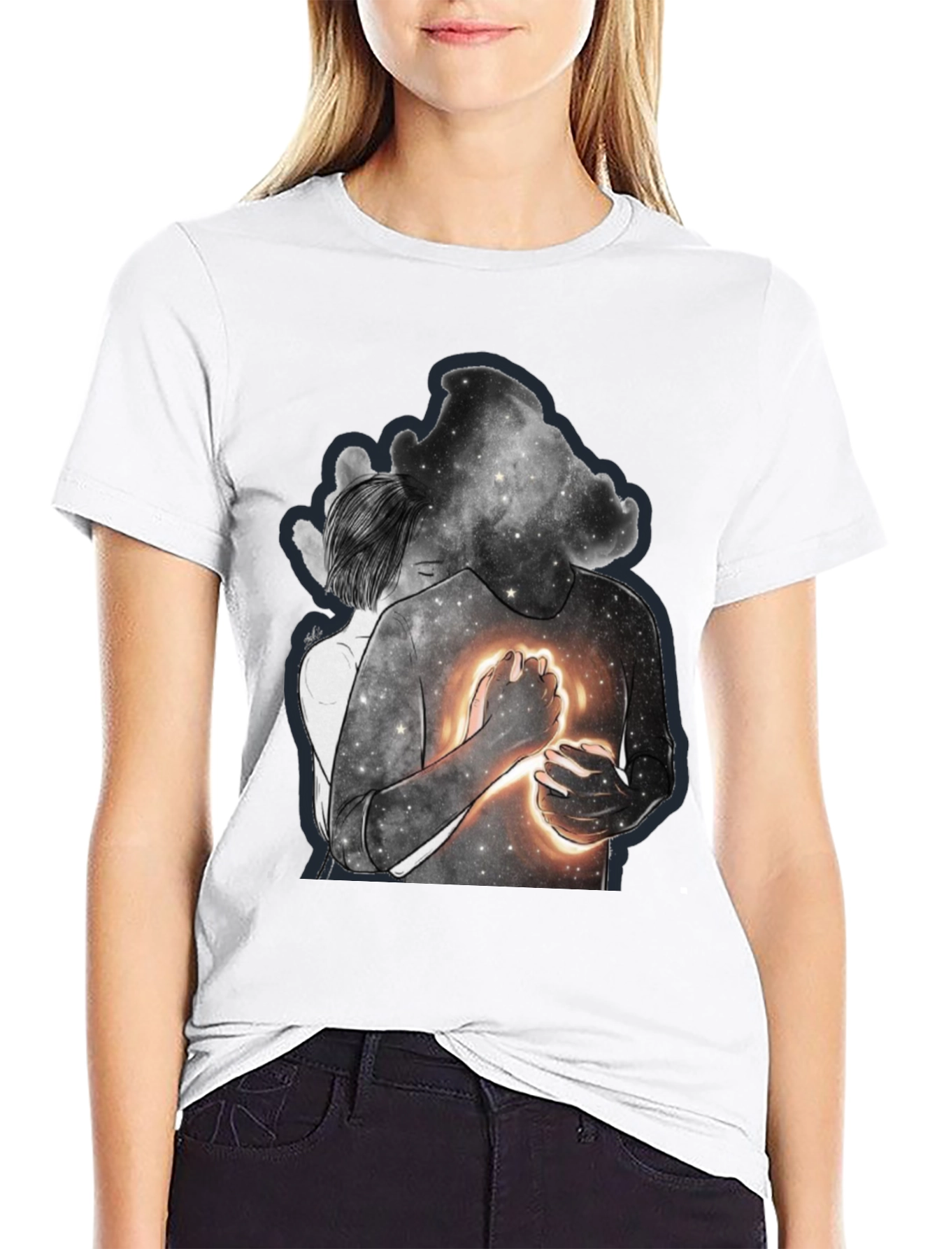 Celestial Embrace Graphic Tee - Modern Art Shirt - 9