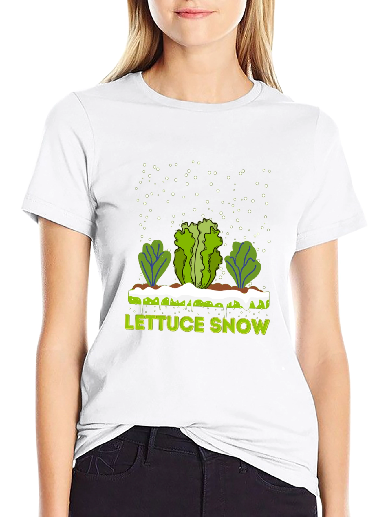 Black Lettuce Snow Novelty Graphic T-Shirt view 9