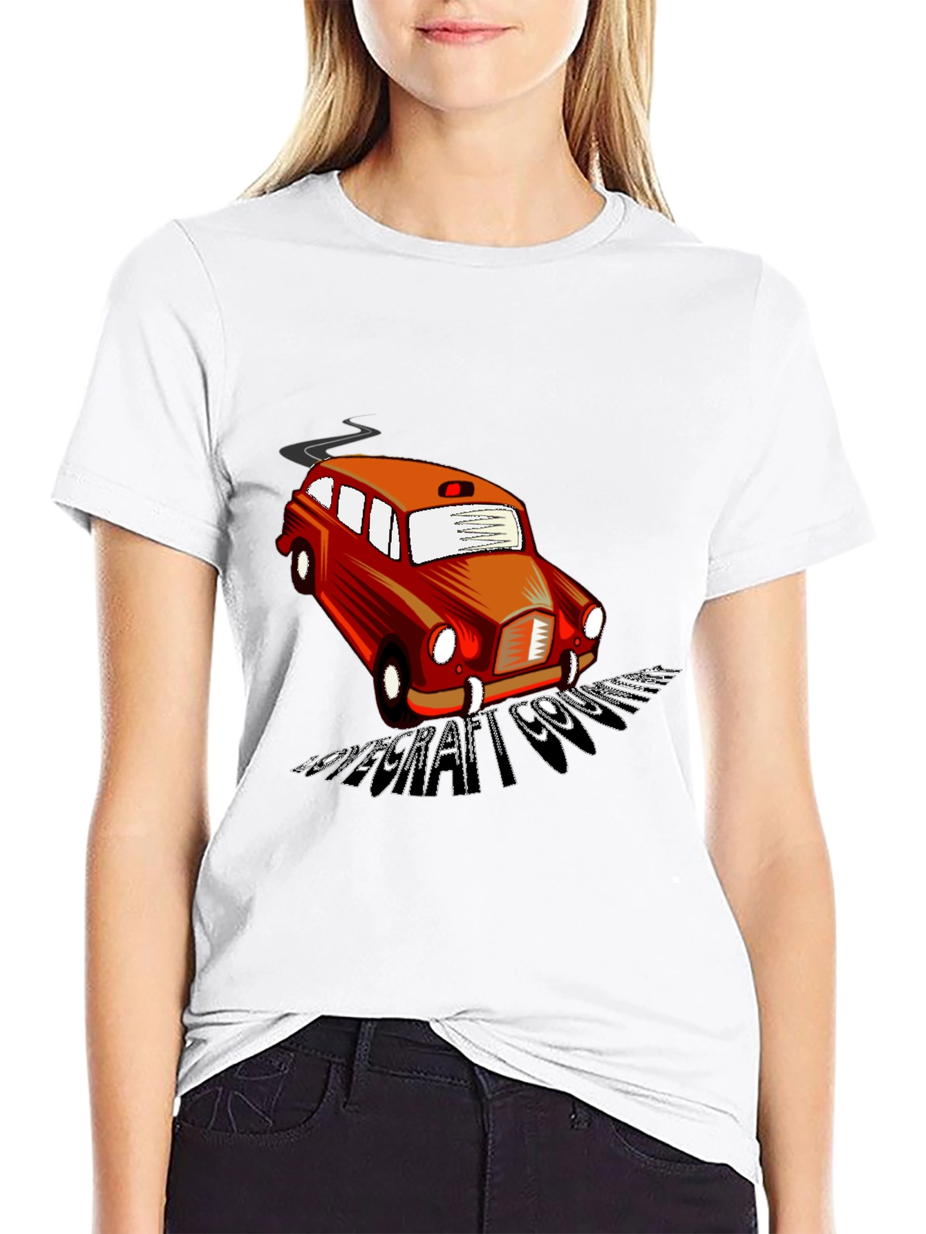 Black Retro Car T-Shirt - Cool Graphic Tee view 9