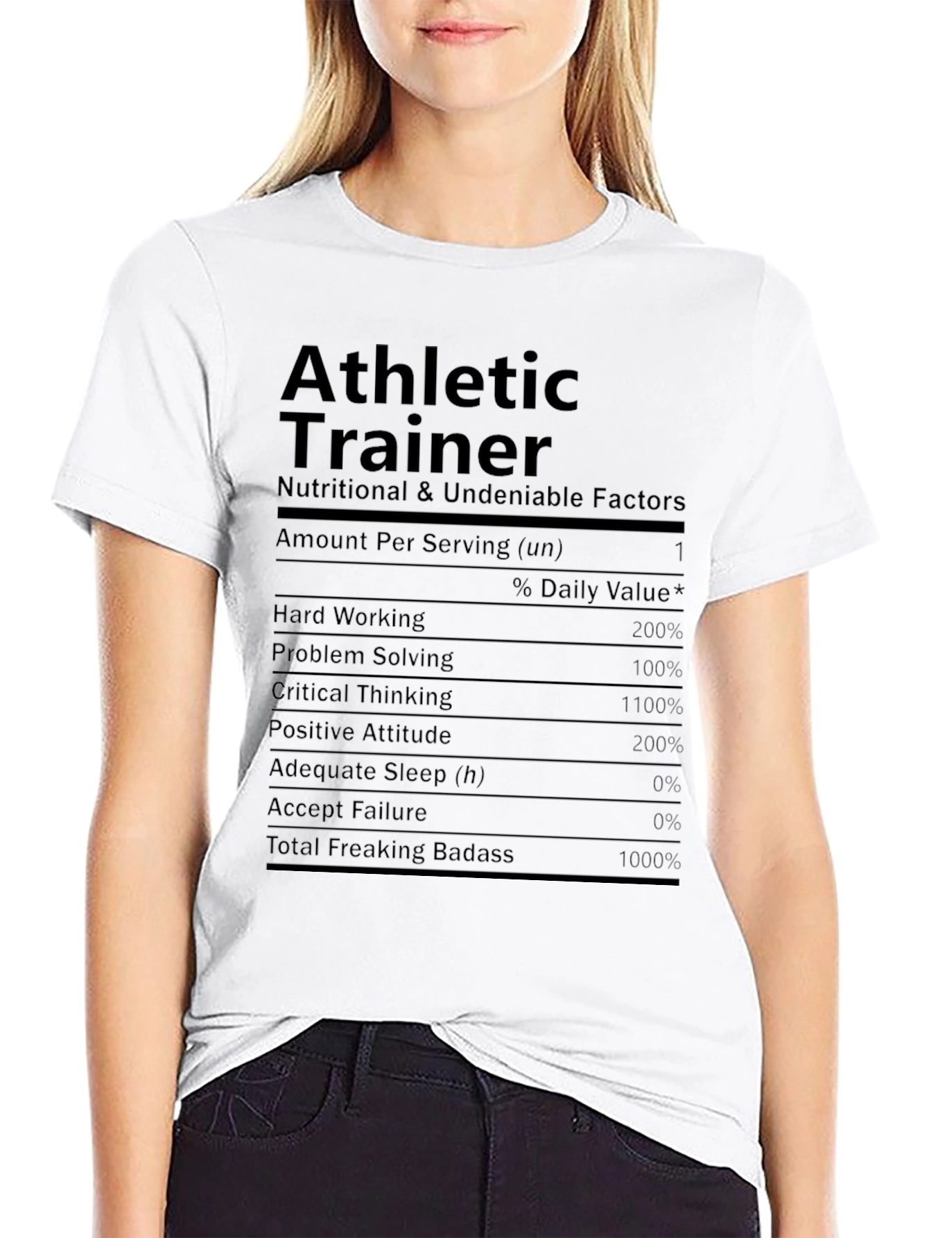 Athletic Trainer 'Nutrition Facts' Black T-Shirt - 9