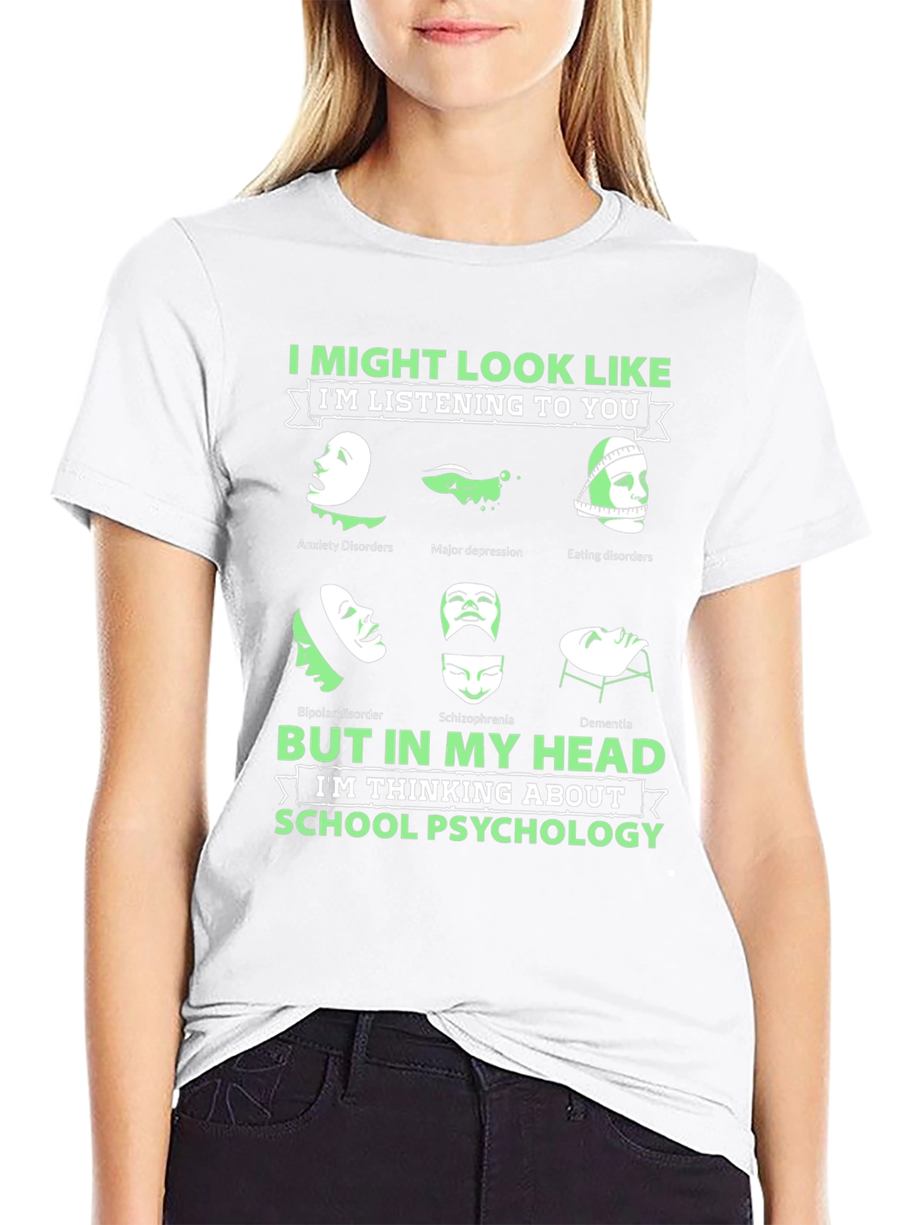 Black School Psychology Mental Health T-Shirt view 9