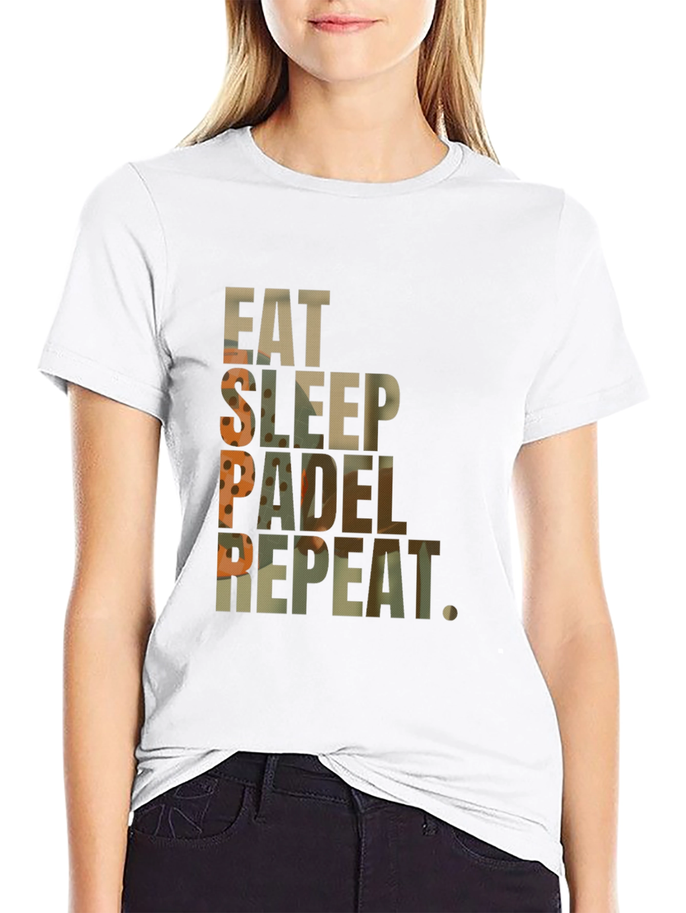 Black Eat Sleep Padel Repeat Black Graphic T-Shirt view 9