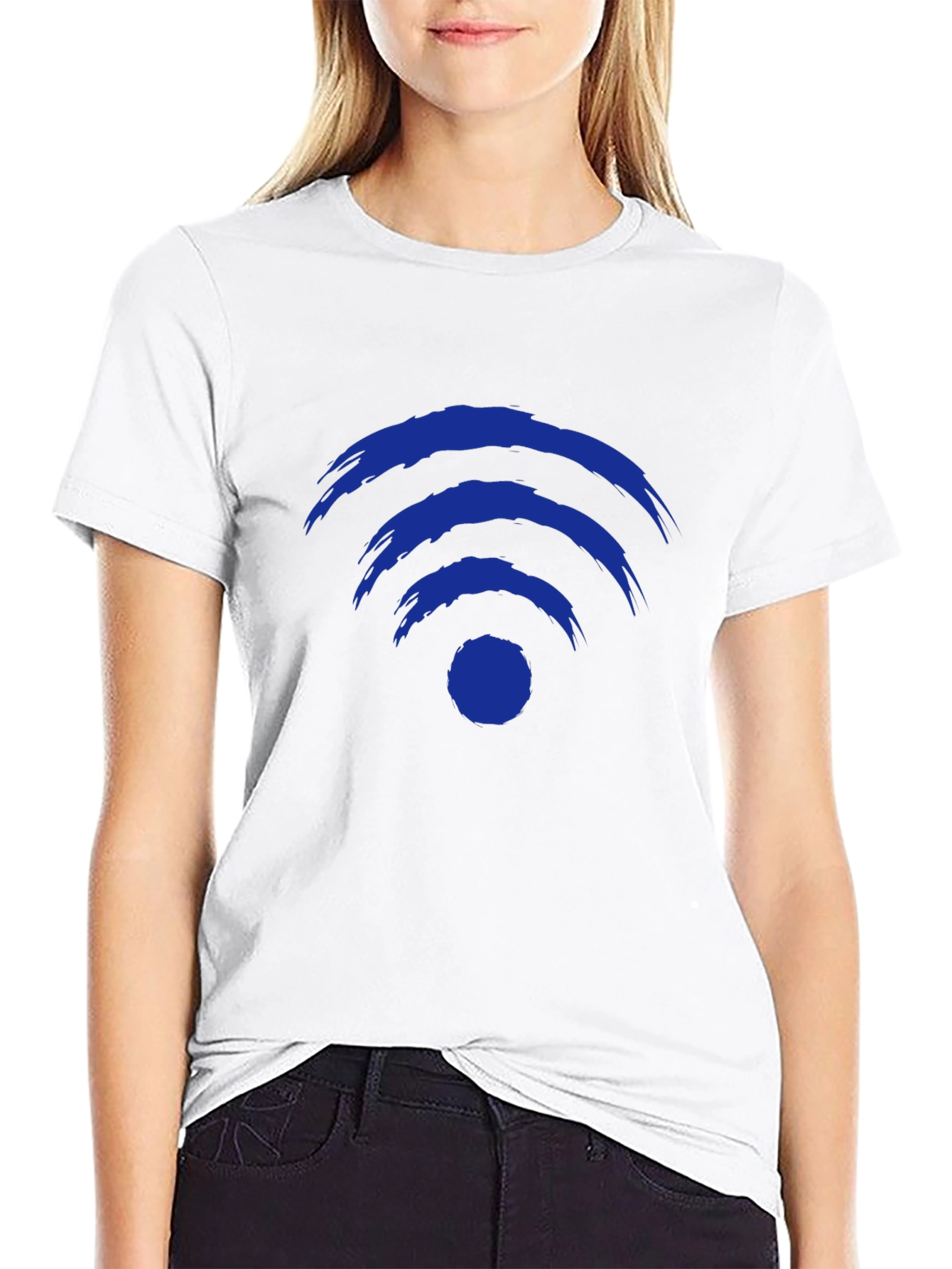 Black Abstract WiFi Symbol Graphic Tee - Black view 9