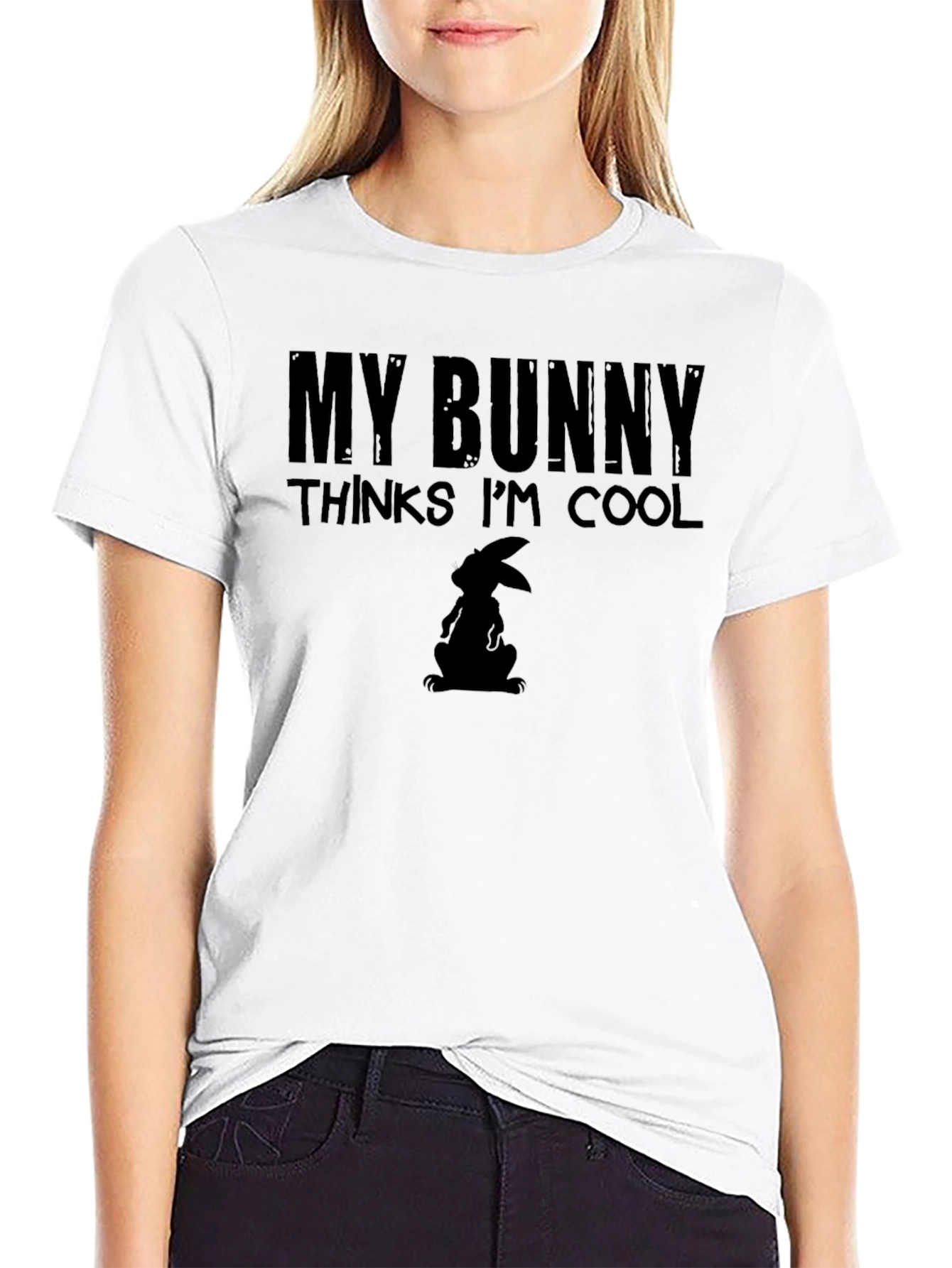 Black My Bunny Thinks I'm Cool T-Shirt view 9