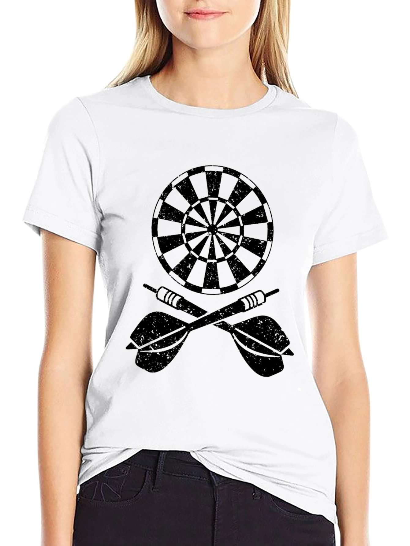 Black Darts and Dartboard Graphic Tee - Classic Black view 9