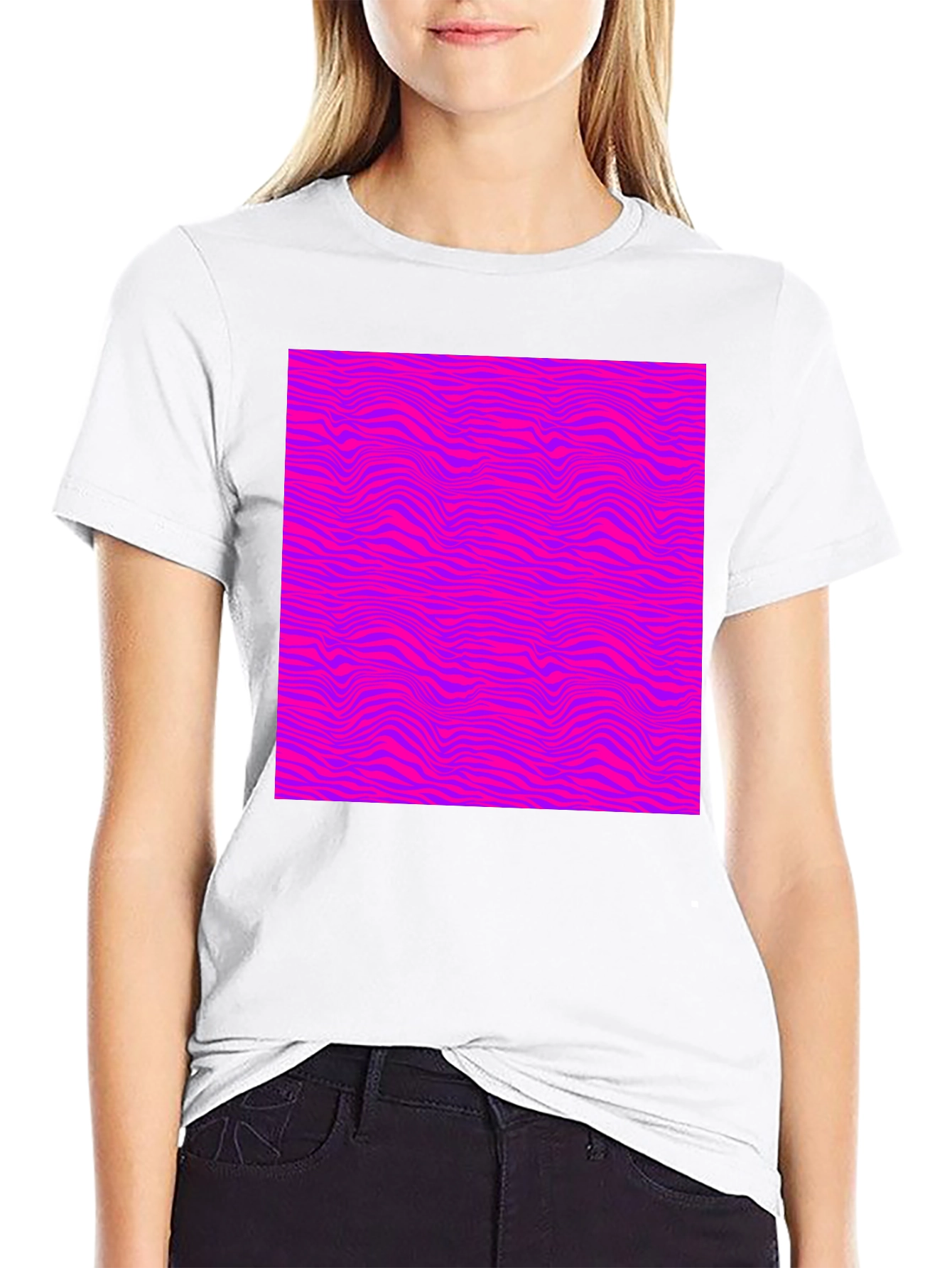 Black Abstract Zebra Print T-Shirt - Bold & Stylish view 9