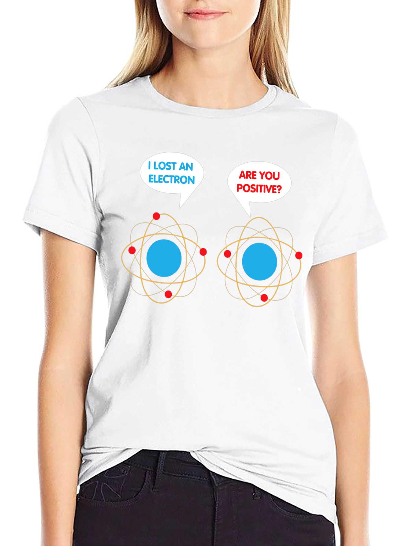 Black Lost Electron T-Shirt: Funny Chemistry Pun Tee view 9