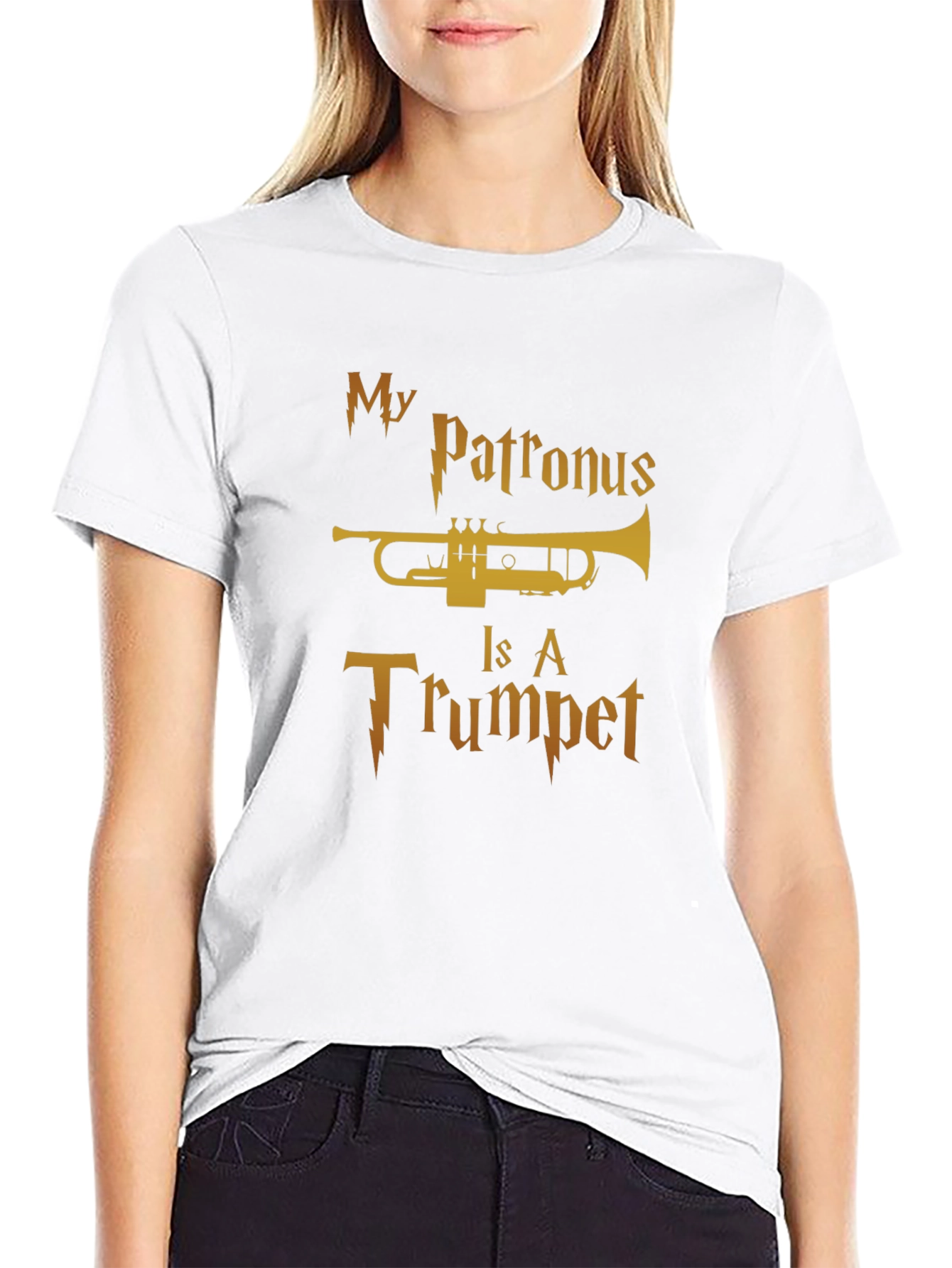 Black My Patronus is a Trumpet T-Shirt view 9