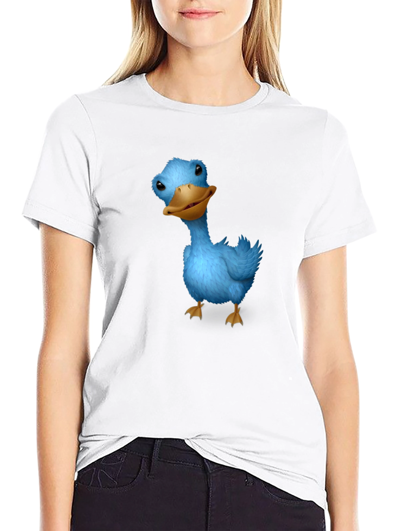 Black Blue Duck Graphic Tee - Soft Cotton Casual T-Shirt view 9