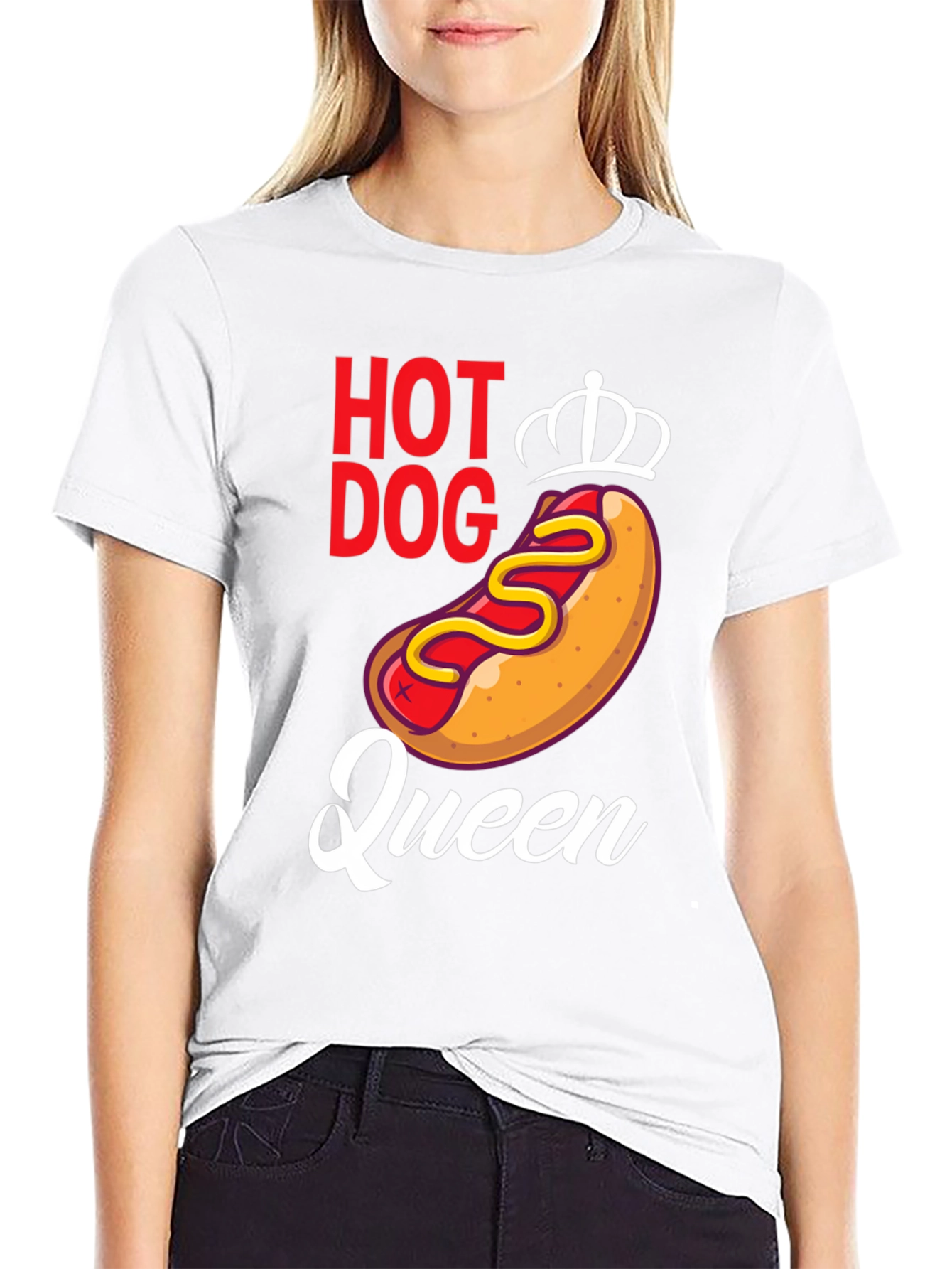 Black Hot Dog Queen Graphic Tee - Unisex view 9