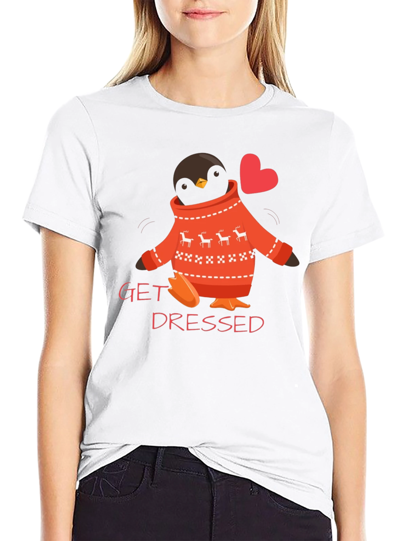 Black Get Dressed Penguin Sweater T-Shirt view 9