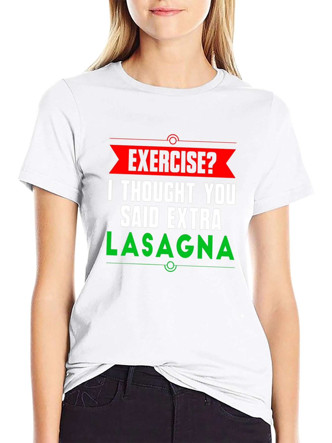 Black Funny Exercise Lasagna Graphic T-Shirt view 9