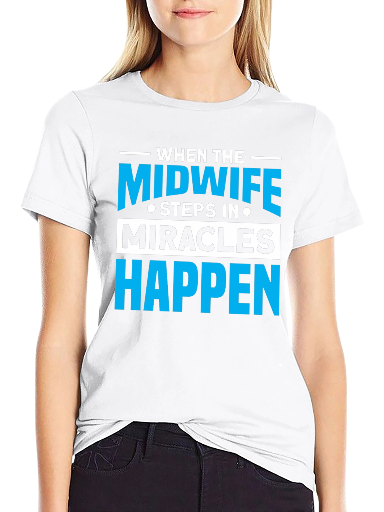 Black Midwife Miracles Happen T-Shirt - Unisex view 9