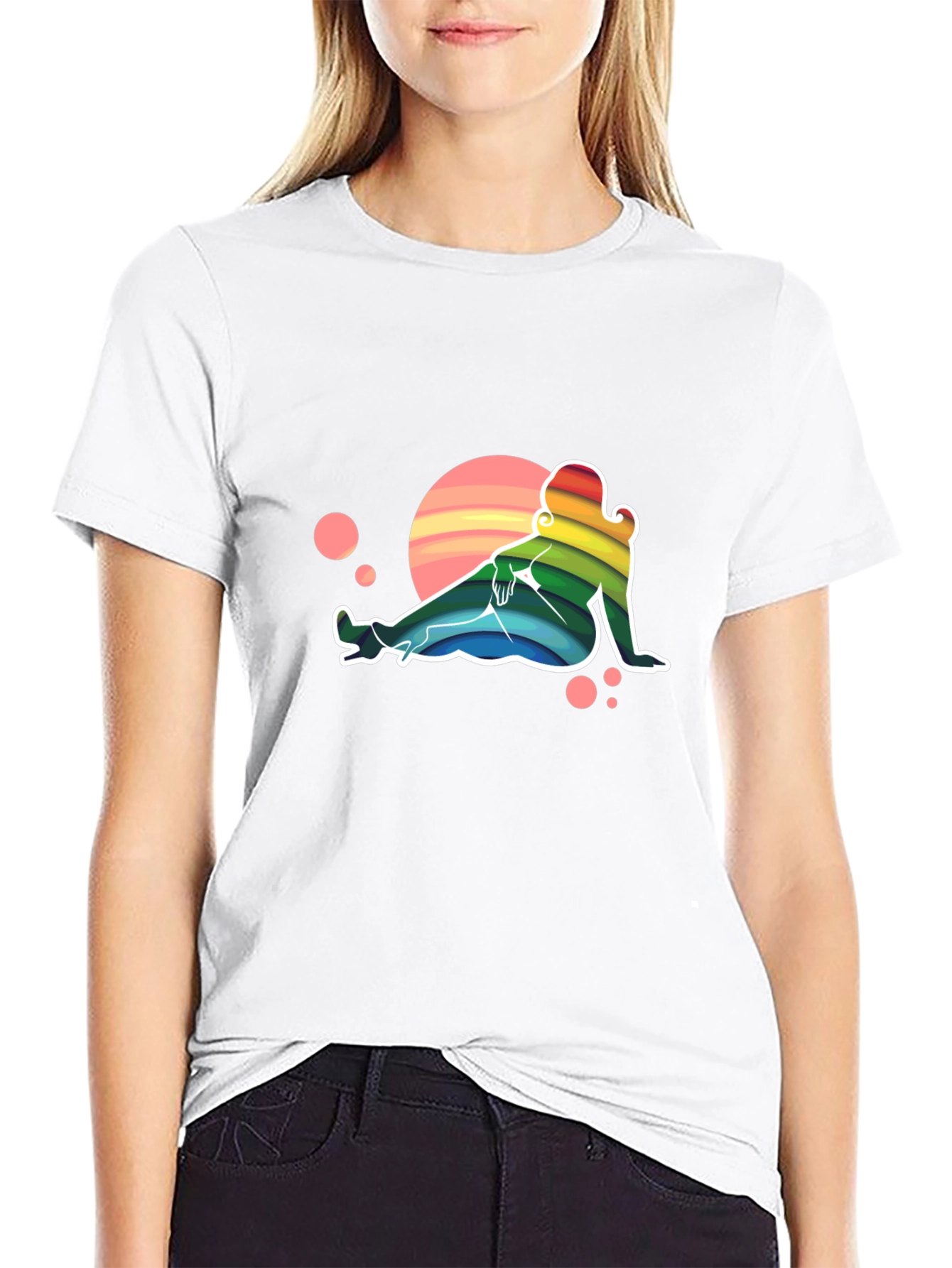 Black Rainbow Silhouette Graphic Tee view 9