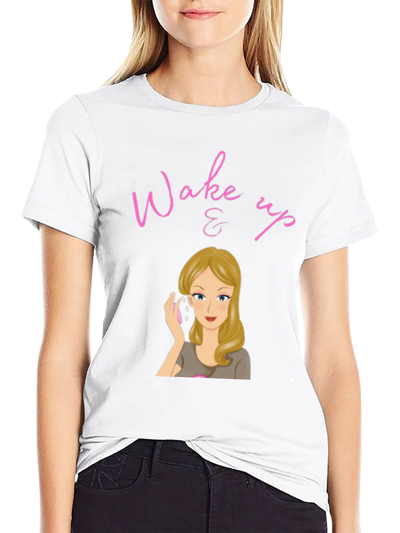 Black Wake Up & Makeup Black T-Shirt view 9