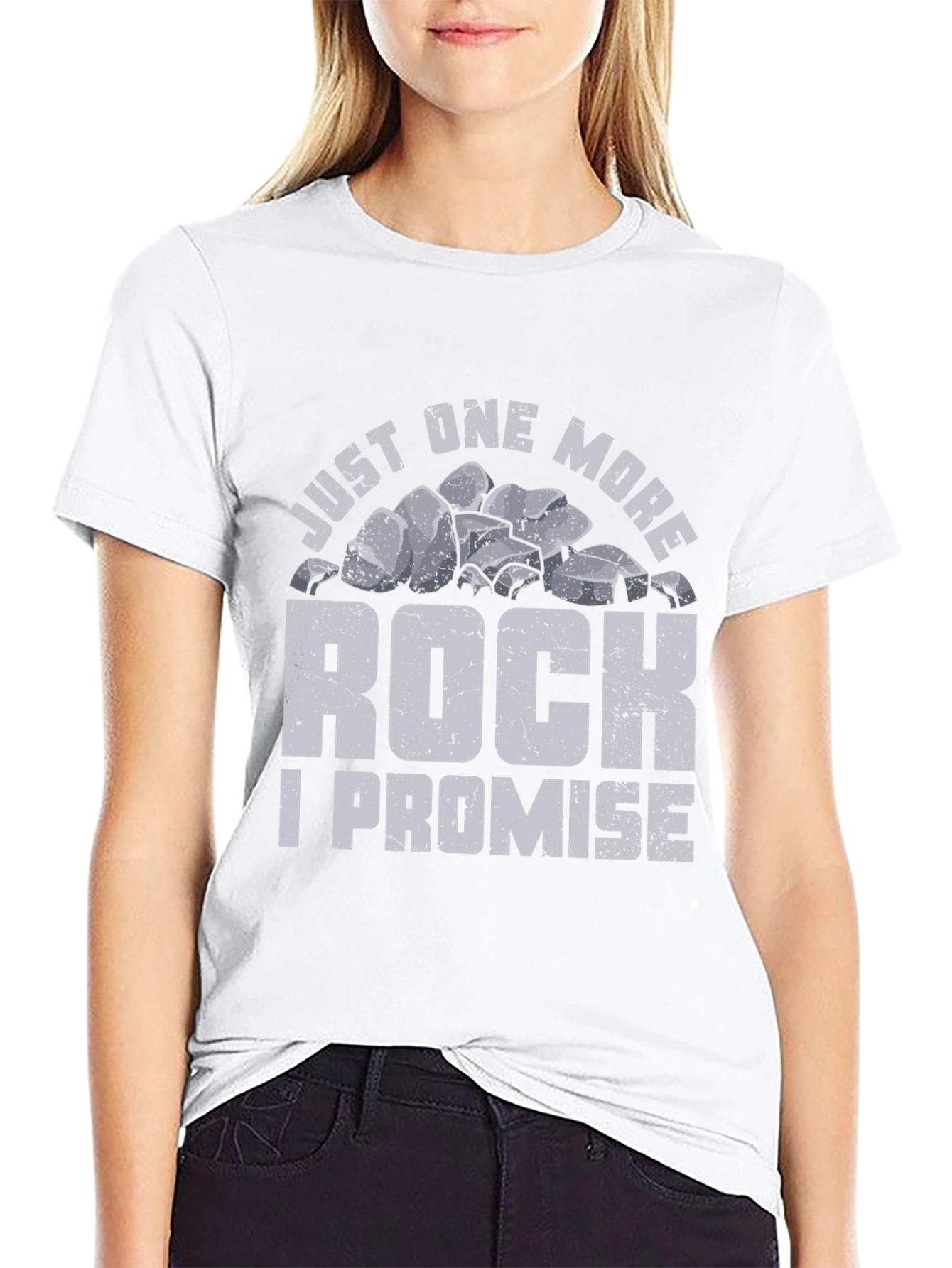 Black Just One More Rock T-Shirt Funny Geologist Shirt view 9