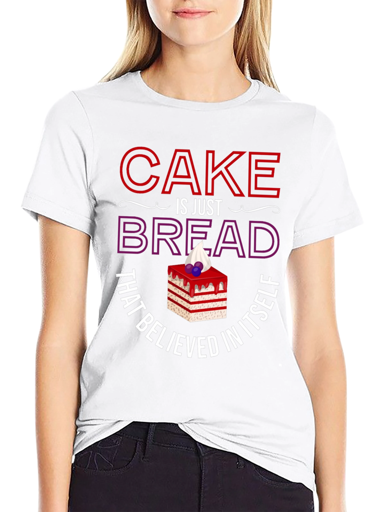 Black Cake Is Just Bread T-Shirt Funny Foodie Tee view 9