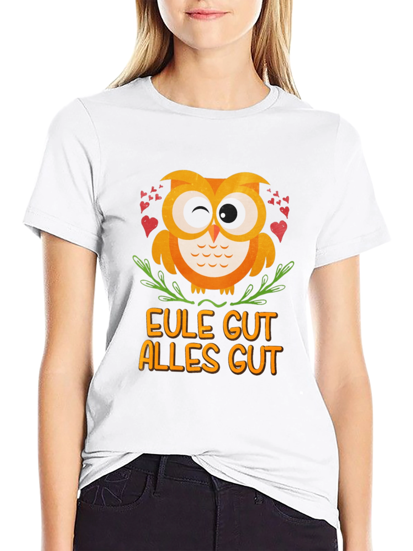 Black Eule Gut Alles Gut Owl T-Shirt - Black view 9