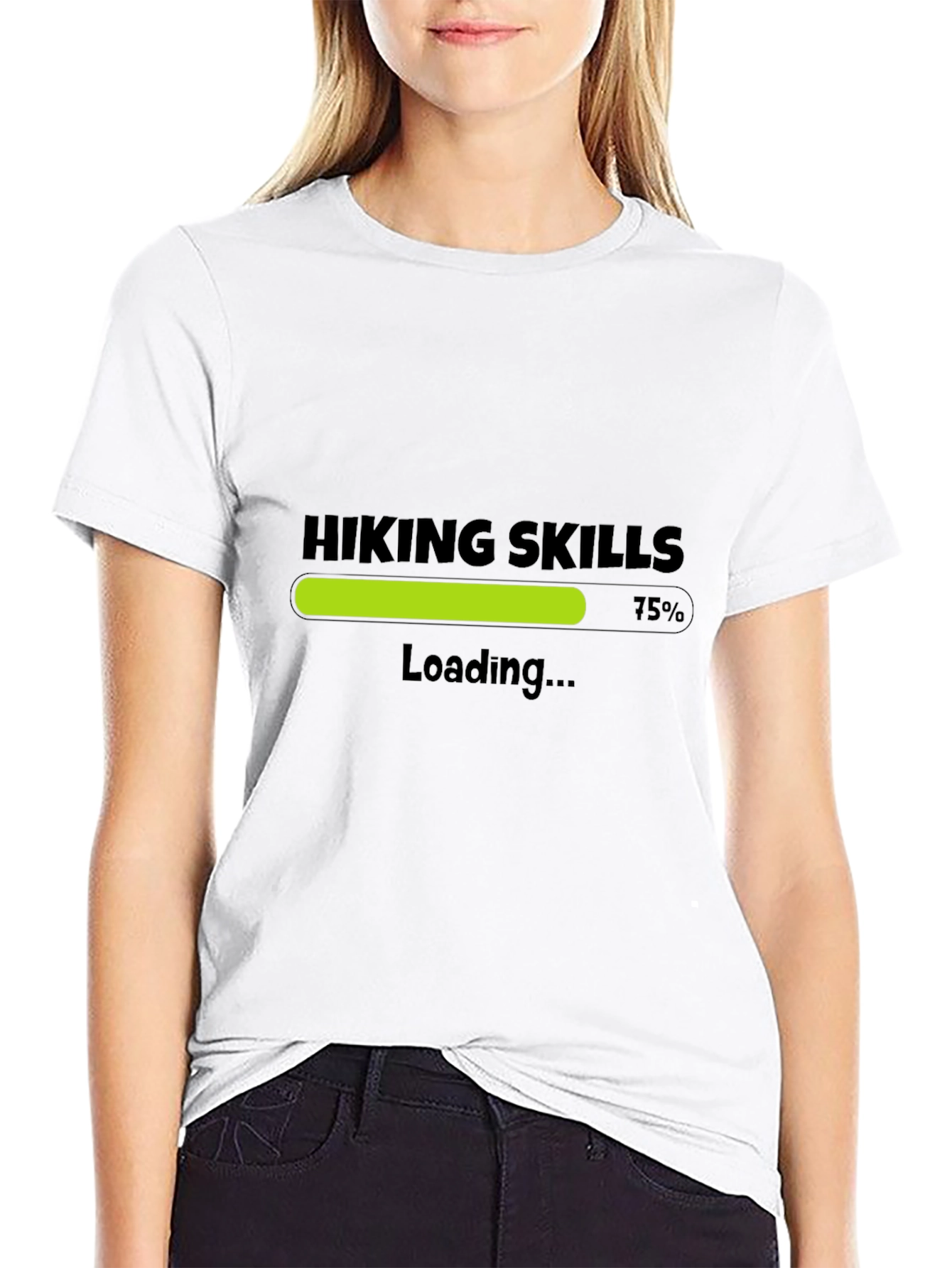 Black Hiking Skills Loading T-Shirt - Black view 9