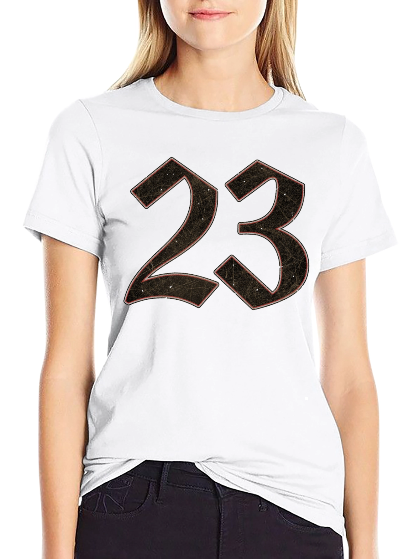 Black 23 Graphic Print Men's Black T-Shirt view 9