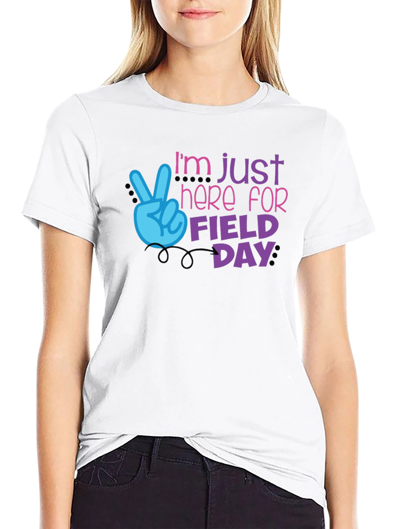 Black I'm Just Here for Field Day T-Shirt view 9