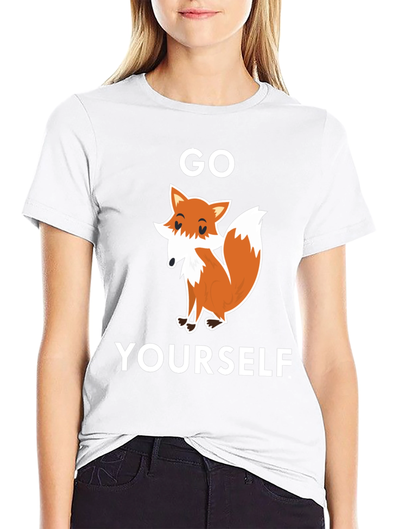 Black Go Fox Yourself Graphic T-Shirt view 9