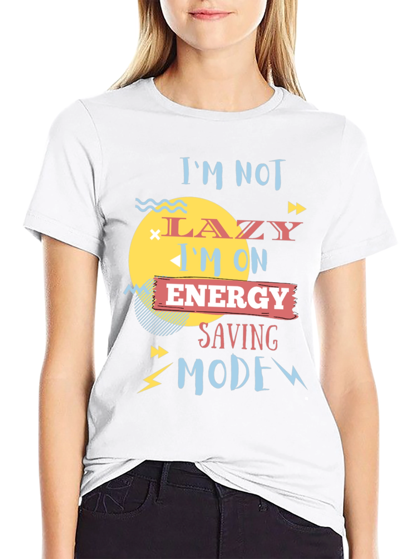 Black Funny Energy Saving Mode T-Shirt view 9