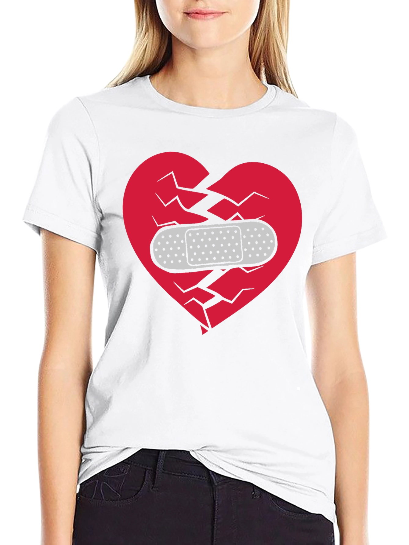 Black Broken Heart Healed T-Shirt - Mens Black Graphic Tee view 9