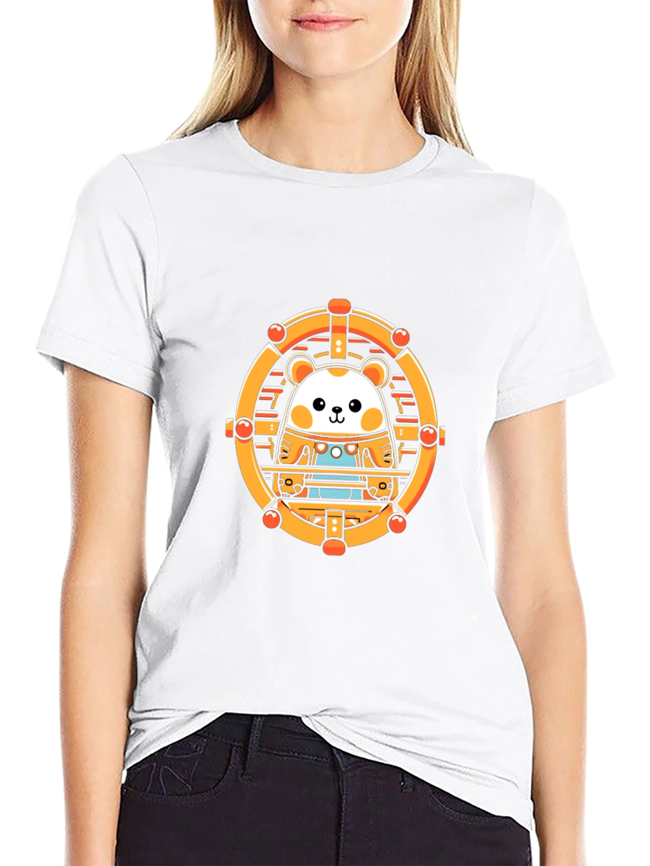 Black Cute Hamster Wheel Black T-Shirt view 9