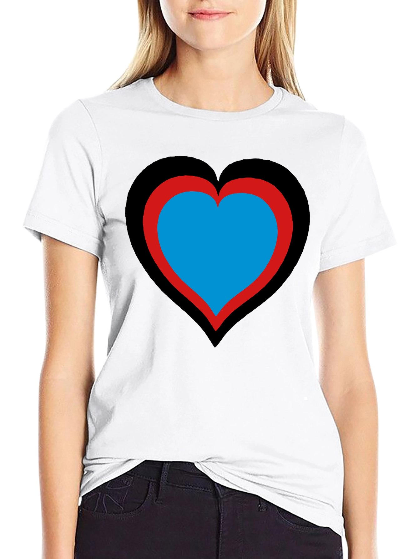 Black Heart Design Black T-Shirt: Bold & Unique! view 9