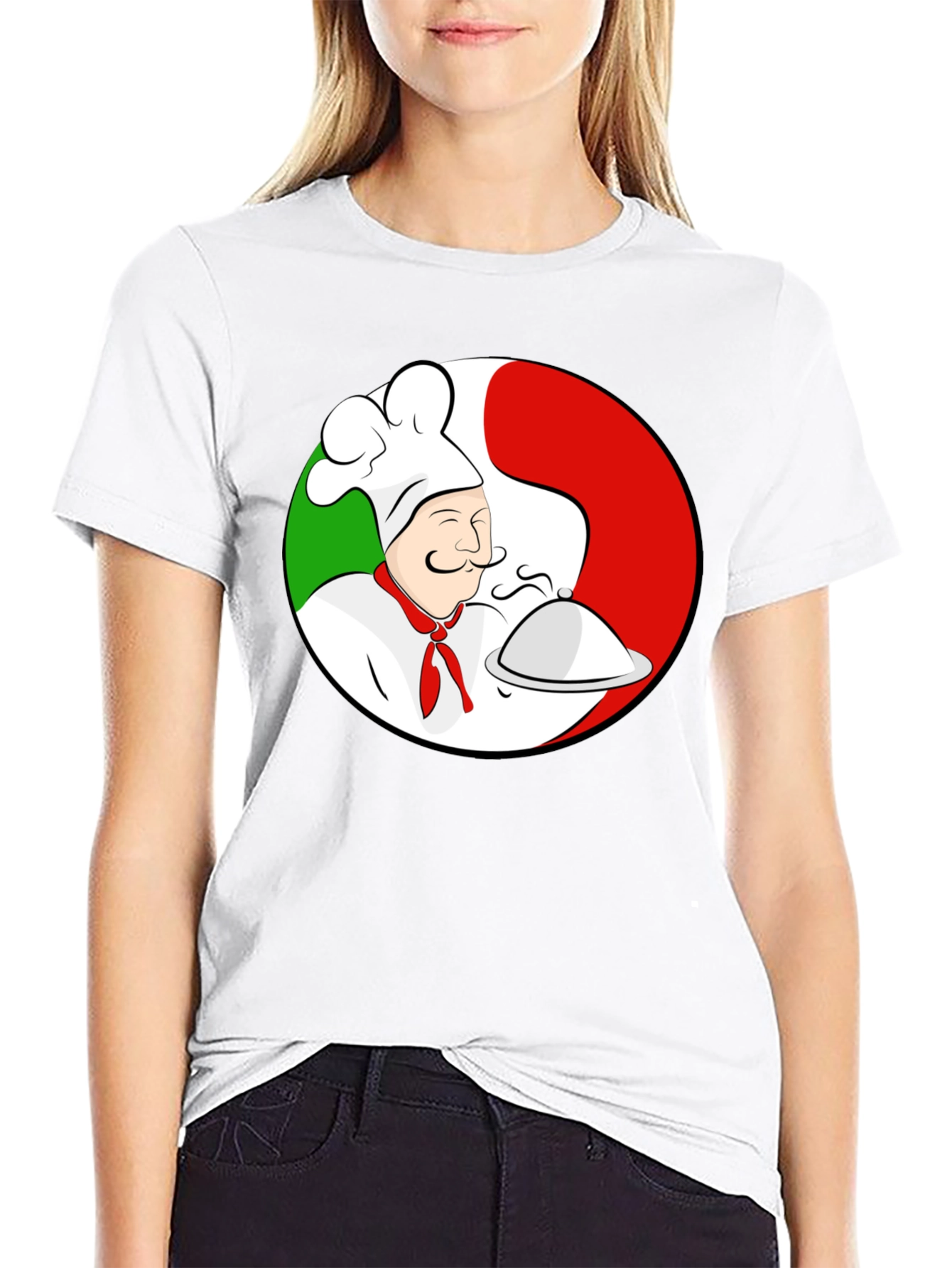 Black Chef Italian Flag T-Shirt view 9