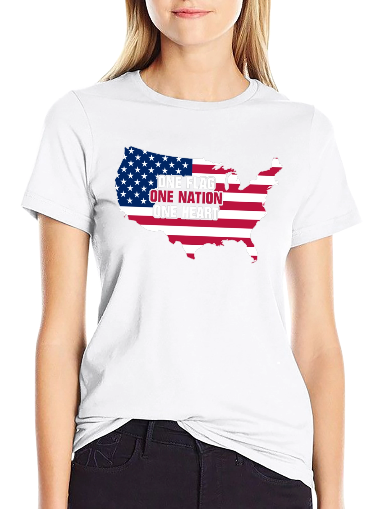 Black One Nation Patriotic T-Shirt view 9