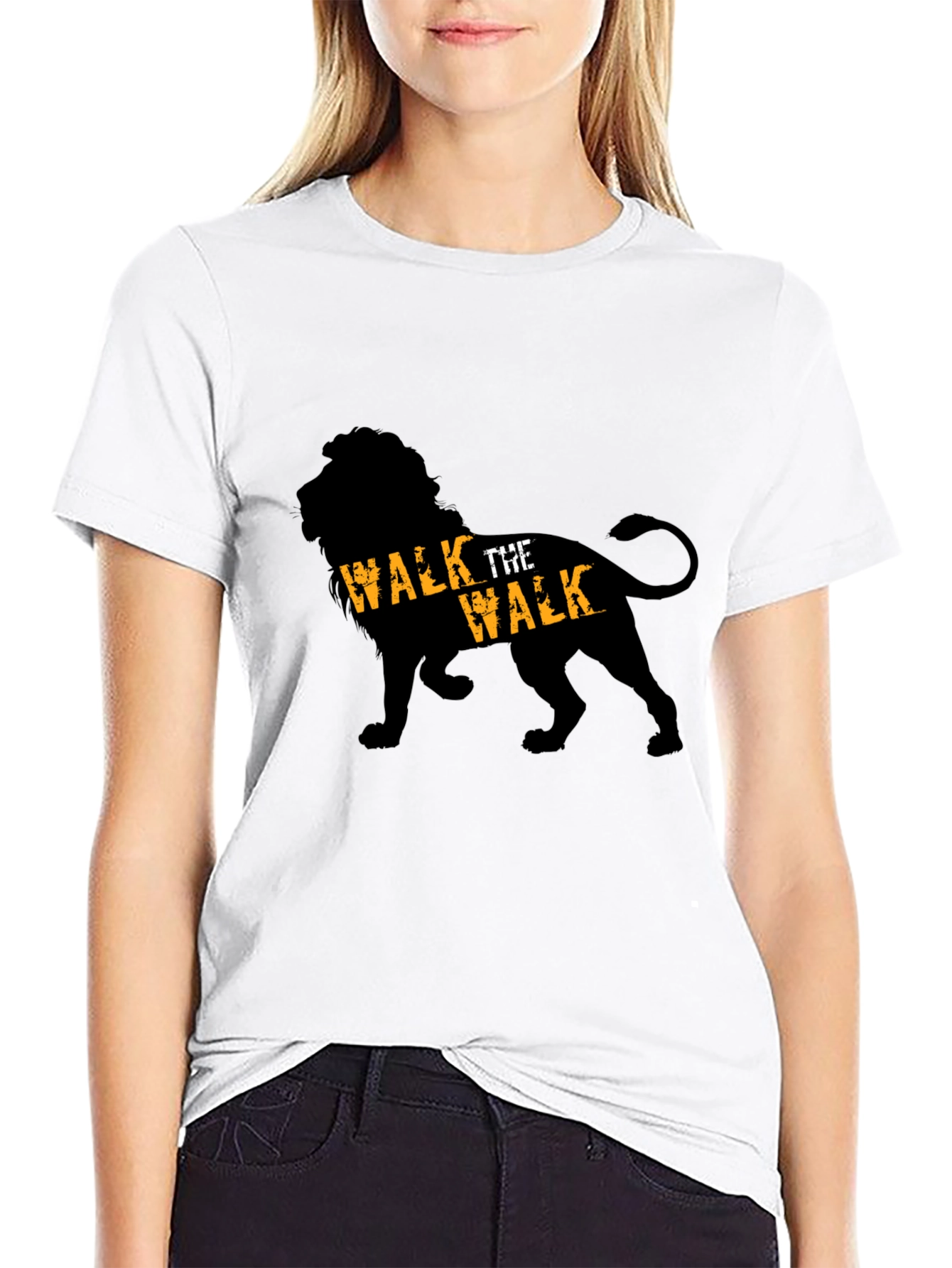Black Walk The Walk Lion Graphic Tee - Black view 9