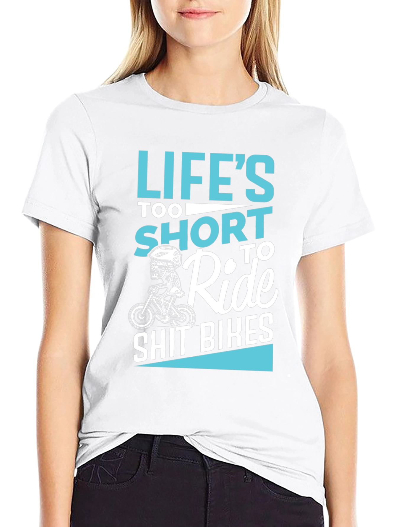 Black Life's Too Short to Ride T-Shirt view 9
