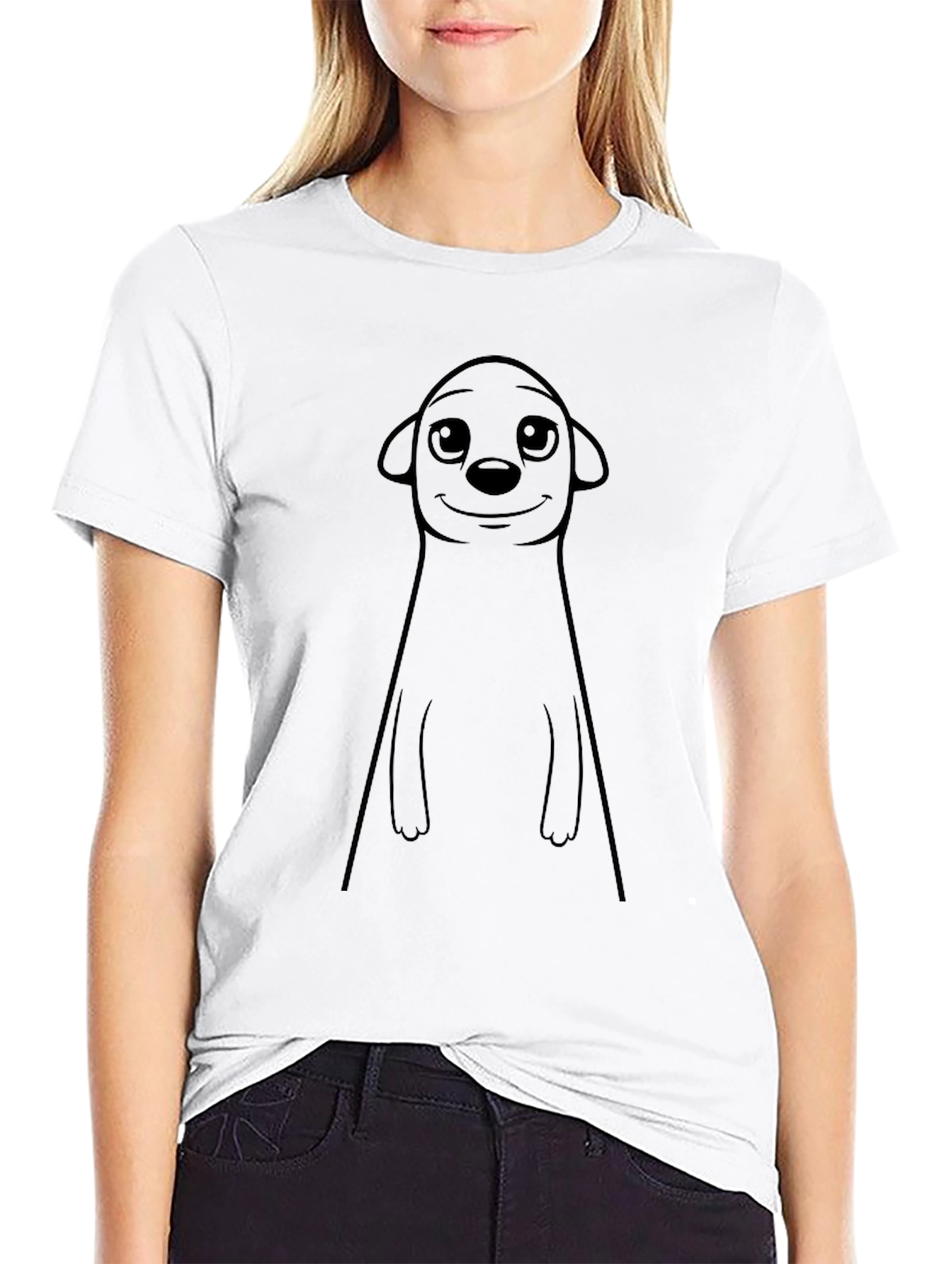 Black Meerkat Graphic Print Black T-Shirt view 9