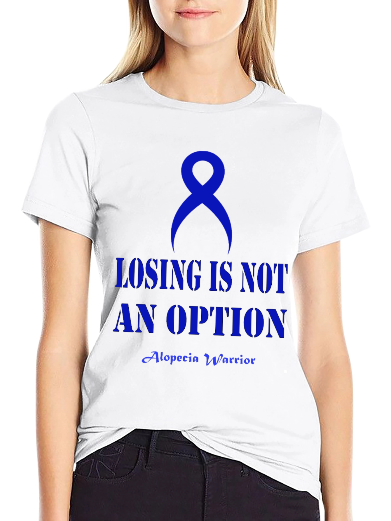 Black Alopecia Warrior T-Shirt: Losing is Not an Option view 9