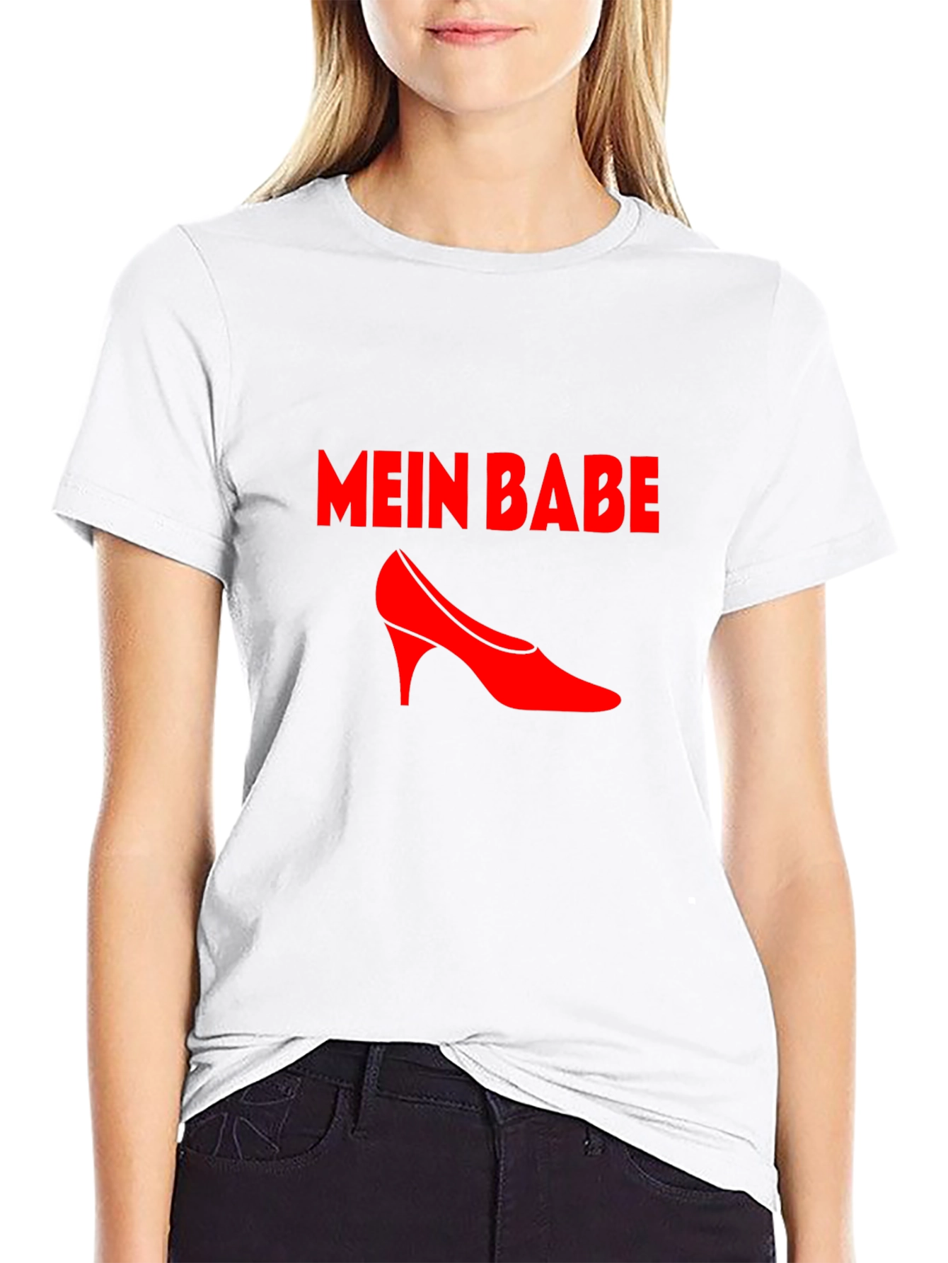 Black Mein Babe Red High Heel Graphic Tee - Black view 9