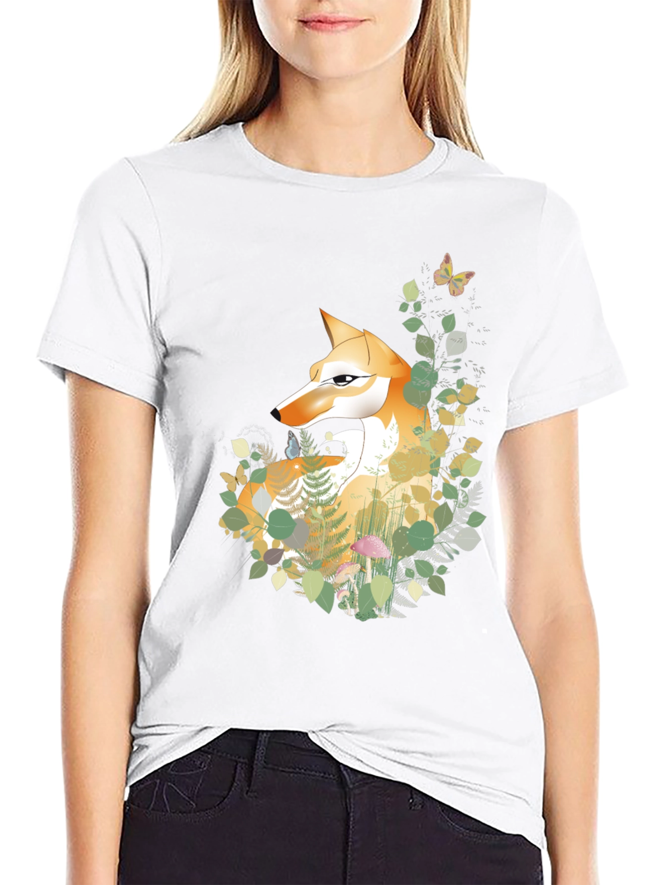 Black Fox & Forest Graphic Tee - Nature Inspired Design view 9