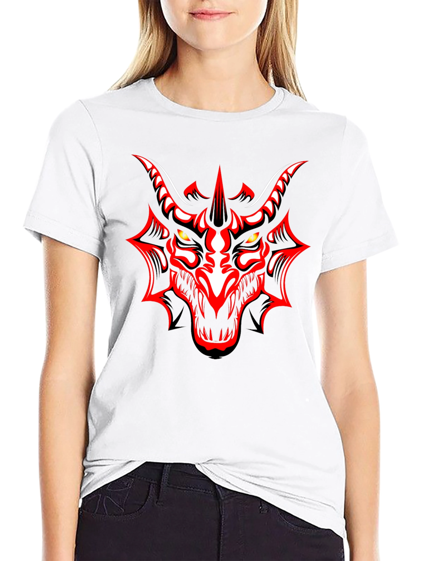 Black Bold Dragon Graphic Black T-Shirt view 9