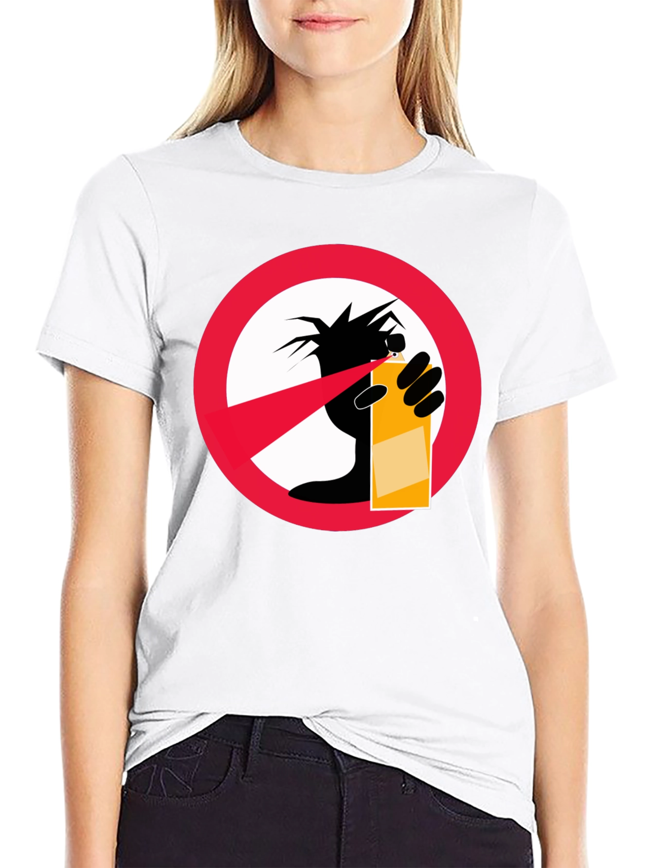 Black No Graffiti Black T-Shirt view 9