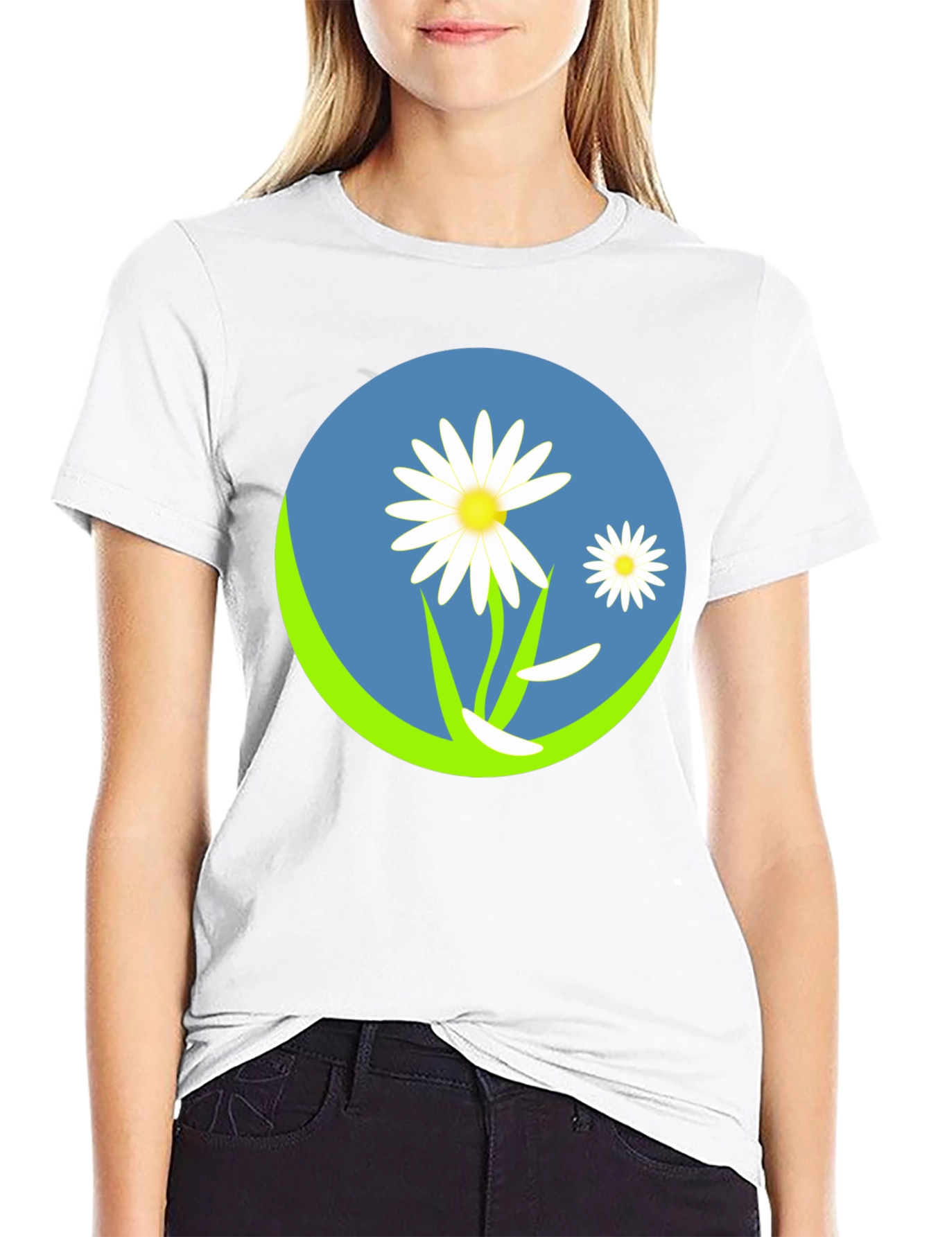 Daisy Circle Graphic Tee - Black - 9