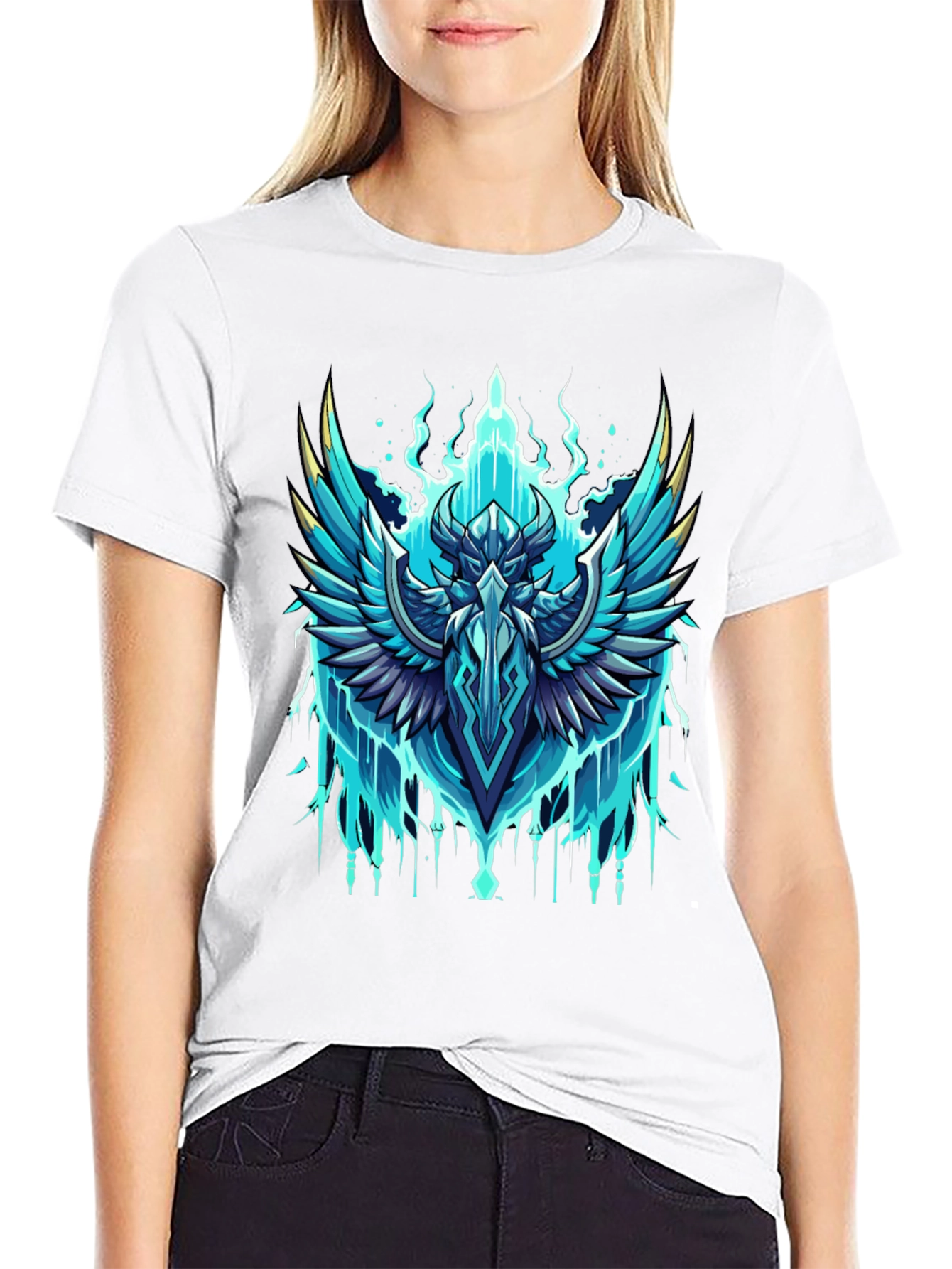 Black Epic Winged Crest Graphic Tee - Black Cotton view 9